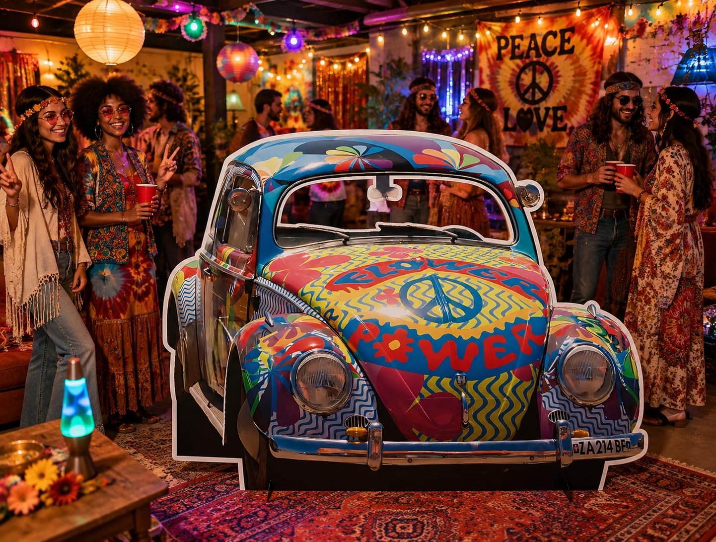 Amazon.com: Hippie Bug Groovy Car Stand-in Cardboard Cutout – 60s