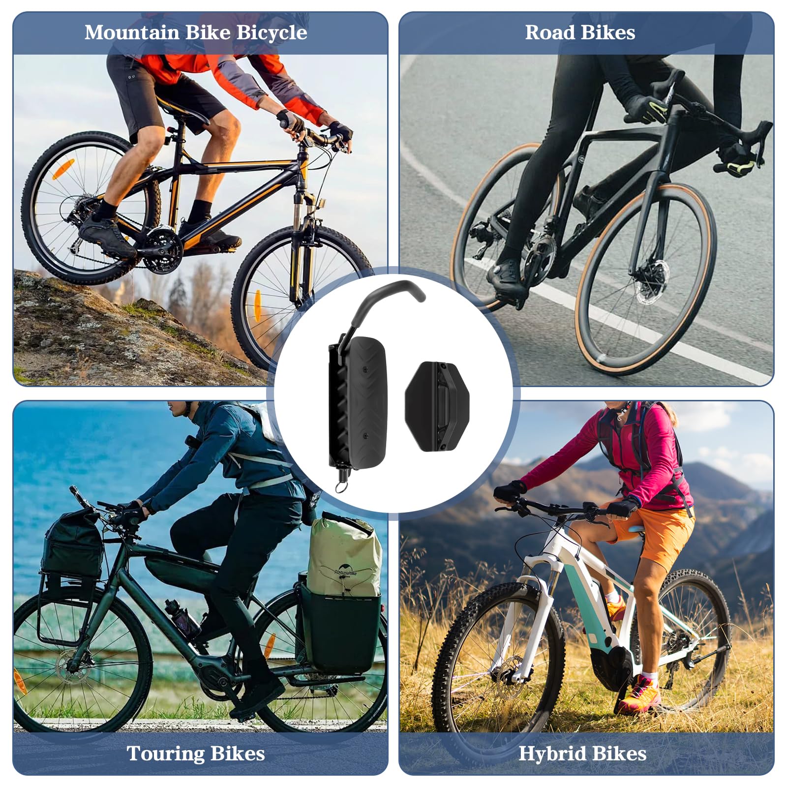 Supporto Parete Bicicletta Verticalmente Girevole Portata 30kg Gancio Bici Muro per Garage MTB