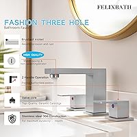 Vista 2 de Widespread Bathroom Faucets for Sink 3 Hole 2 Handles Bathtub Faucet with Supply Hoses and Pop Up Drain Lavatory Vanity Sink Faucet 8 Inch Bathroom