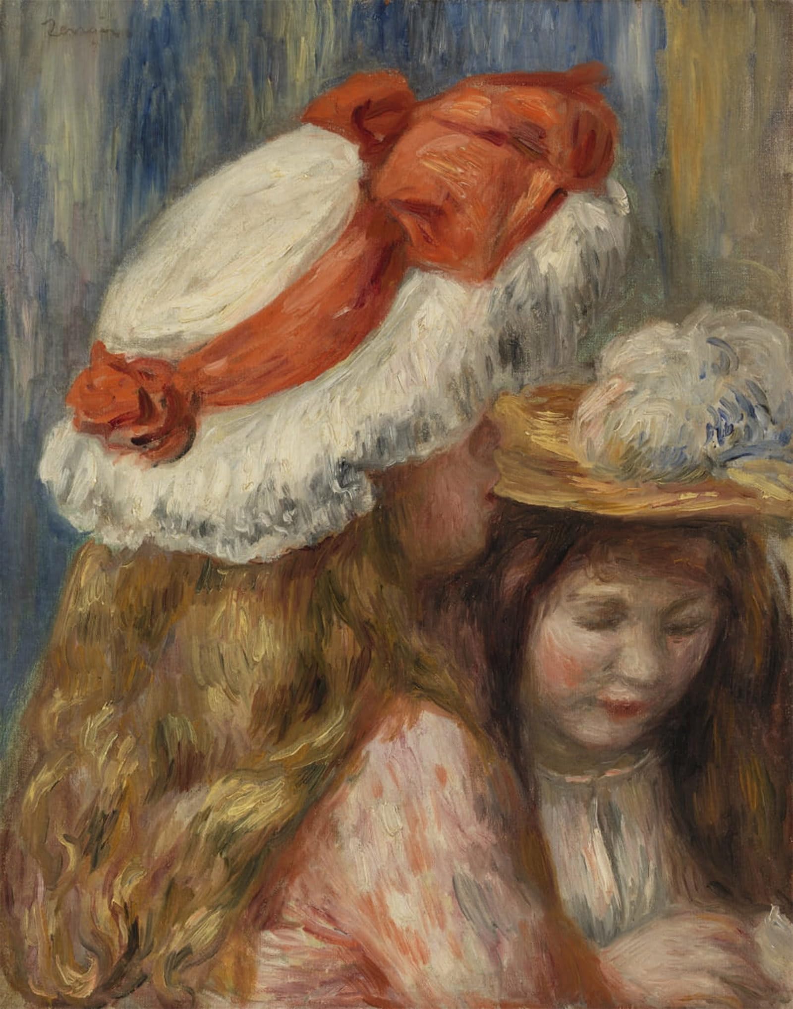 SERENDIPITP Aesthetic Poster Photo Wall Print Retro Picture Girls with Hats by Pierre Auguste Renoir Modern Wall Artwork for Home Decor 60x90cm