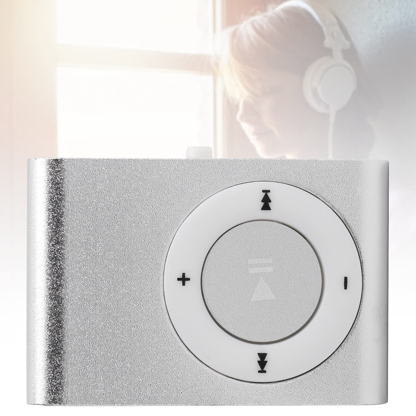 Estink 32GB MP3 Music Player Mini LCD Screen Display MP3 Player with Back Clip Portable Sports Music Player with 3.5mm Audio Soppurt TF Card White