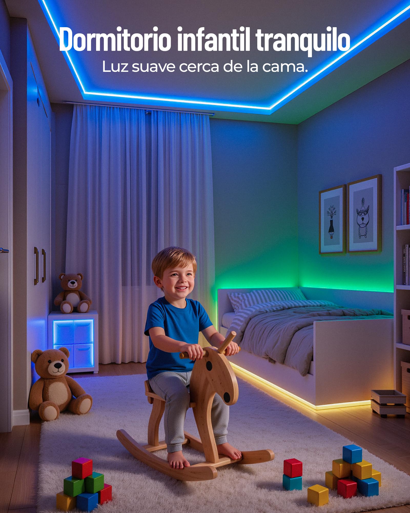 Beaeet Luces LED Tira 24V 30m 5050 RGB para Habitación, Techo y Pared, Banda de Iluminación de Ambiente con Mando 40 Teclas y App Bluetooth, Decoración Cama, Muebles, Gaming, Fiestas y Navidad (2×15m)