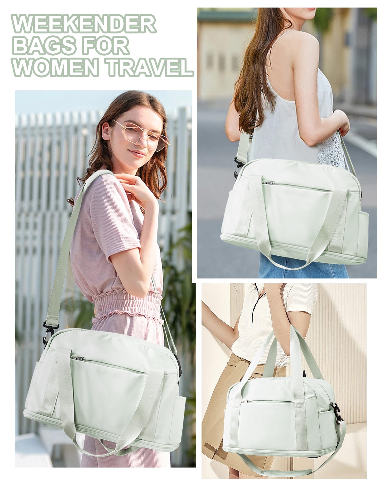 40x20x25 Ryanair Borsa da Viaggio Bagaglio a Mano Borsone da Viaggio Espandibile Borsa Palestra Borsone Palestra Valigia Borsa da Weekend Borsone Valigia Borsa a Mano,P5-Verde menta