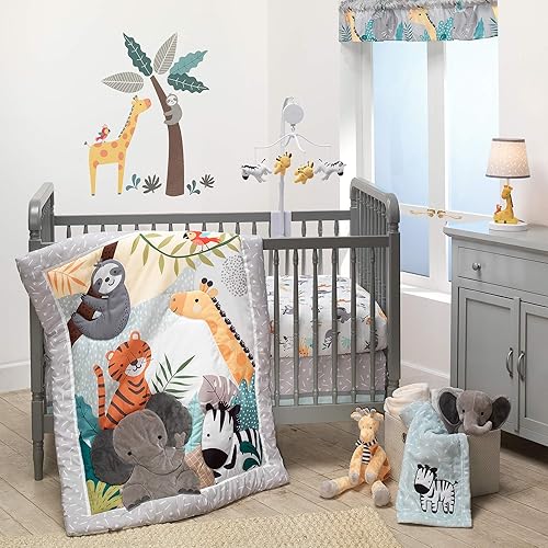 Miniatura 4 de Bedtime Originals Mighty Jungle - Sábana bajera ajustable para cuna, multicolor (283006B), 52 x 28 pulgadas (paquete de 1)