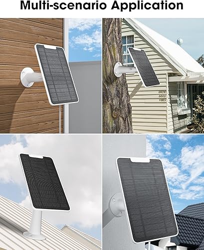 Miniatura 9 de Cargador de panel solar compatible con cámara Google Nest para exteriores e interiores (versión de batería), energía solar de 5 W para Google Nest