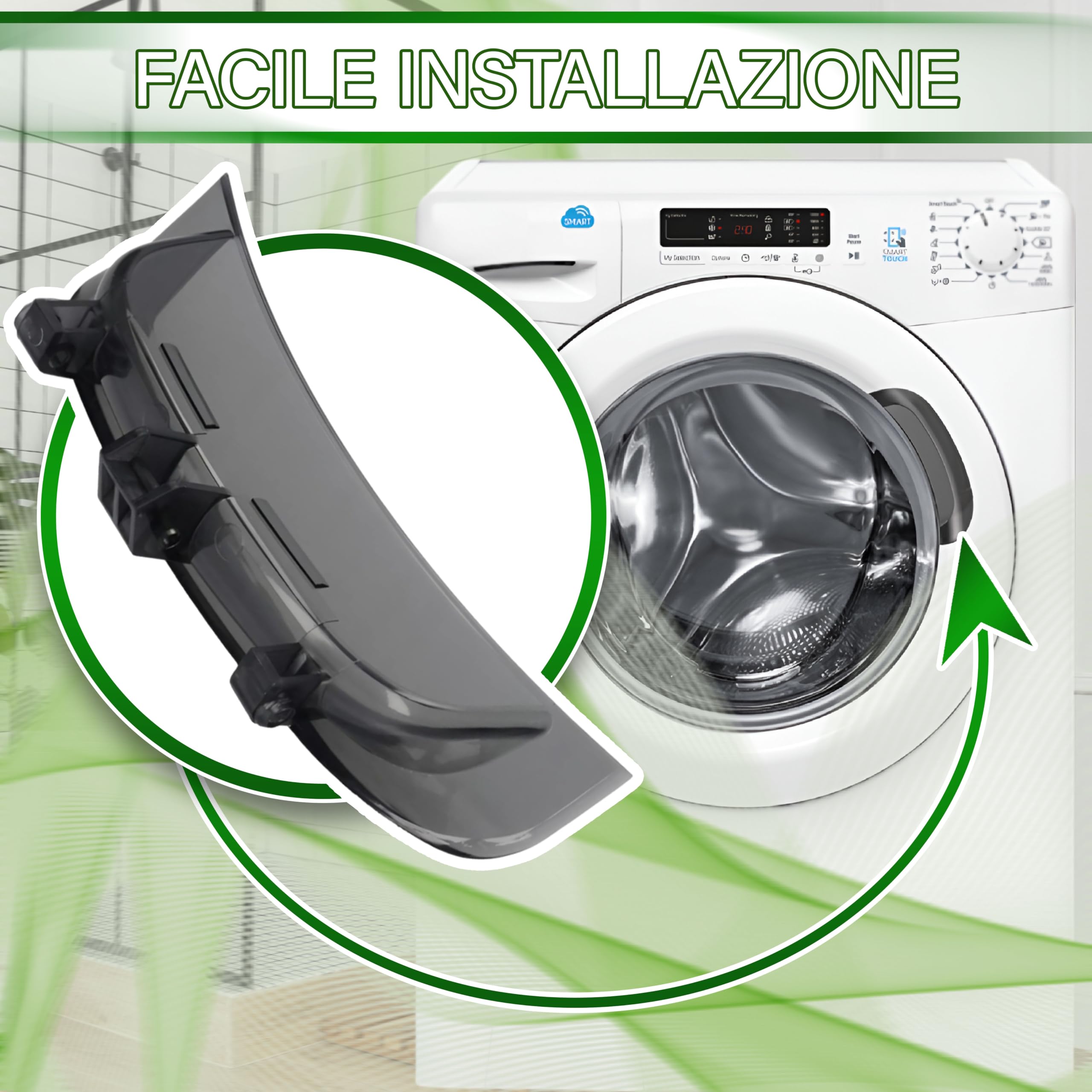 Maniglia porta oblò per lavatrice 43011740 ricambio originale Candy Hoover