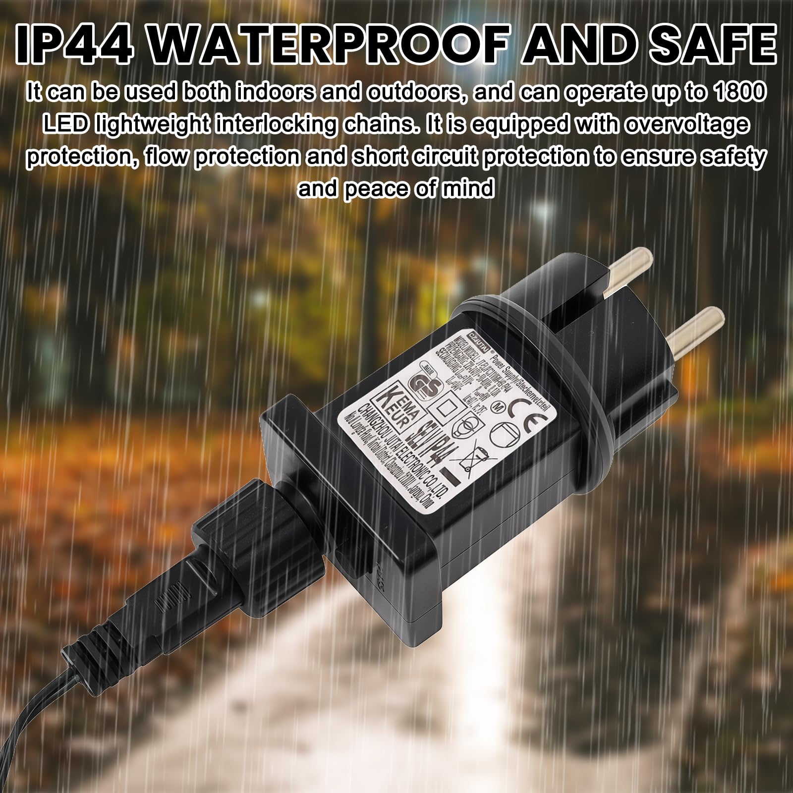 Sporgo 31V 6W LED voeding: 4 stuks LED laagspanning transformator 8 lichtmodi met timerfunctie, IP44 adapter transformator lichtketting stekker voor kerstverlichting gloeilampen lichtketting