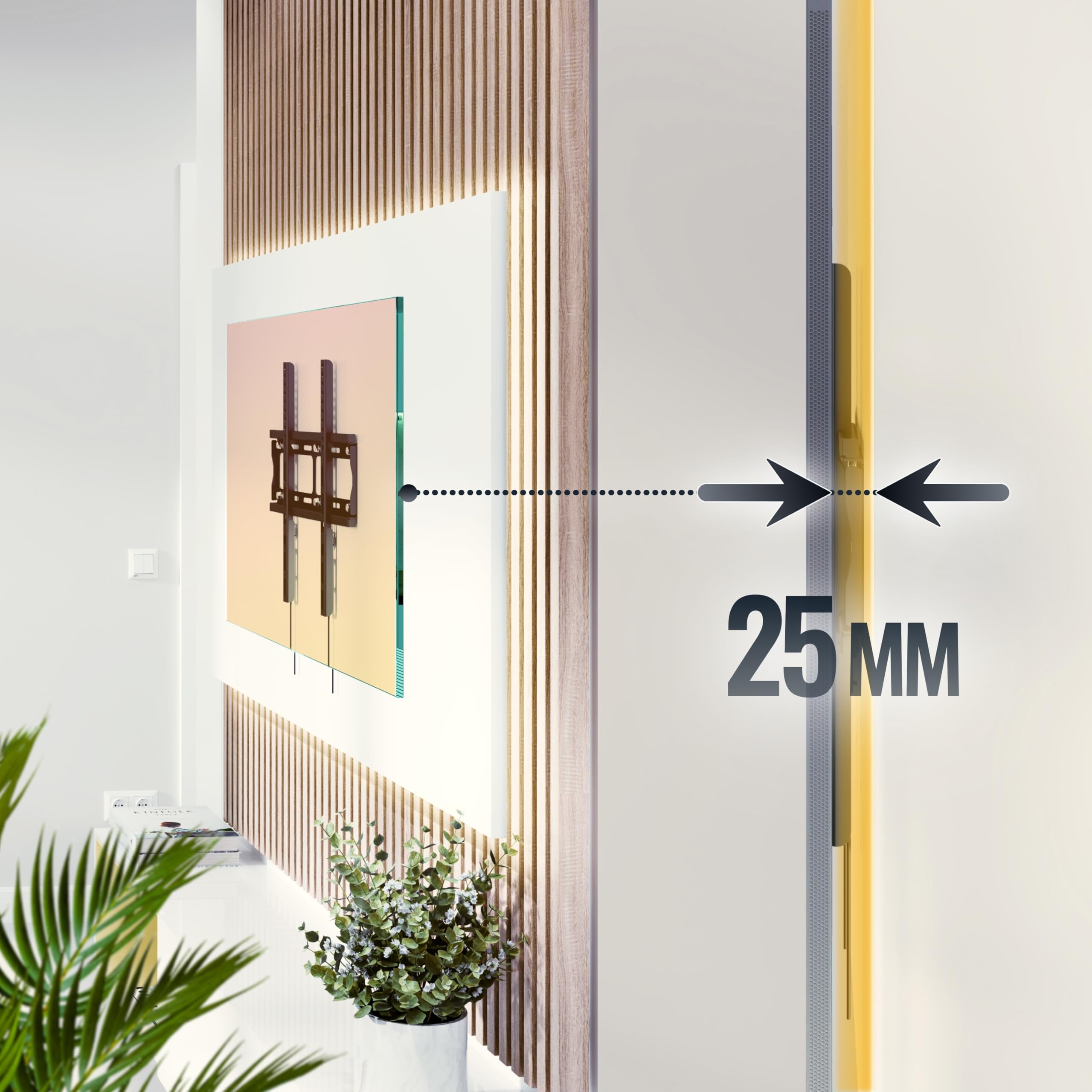 RICOO TV muurbeugel, zwenkbaar kantelbaar universeel S7244 televisiewandhouder voor 32-65 inch (tot 50 kg, Max-VESA 400 x 400) televisiebeugel plat gebogen LCD OLED-schermen