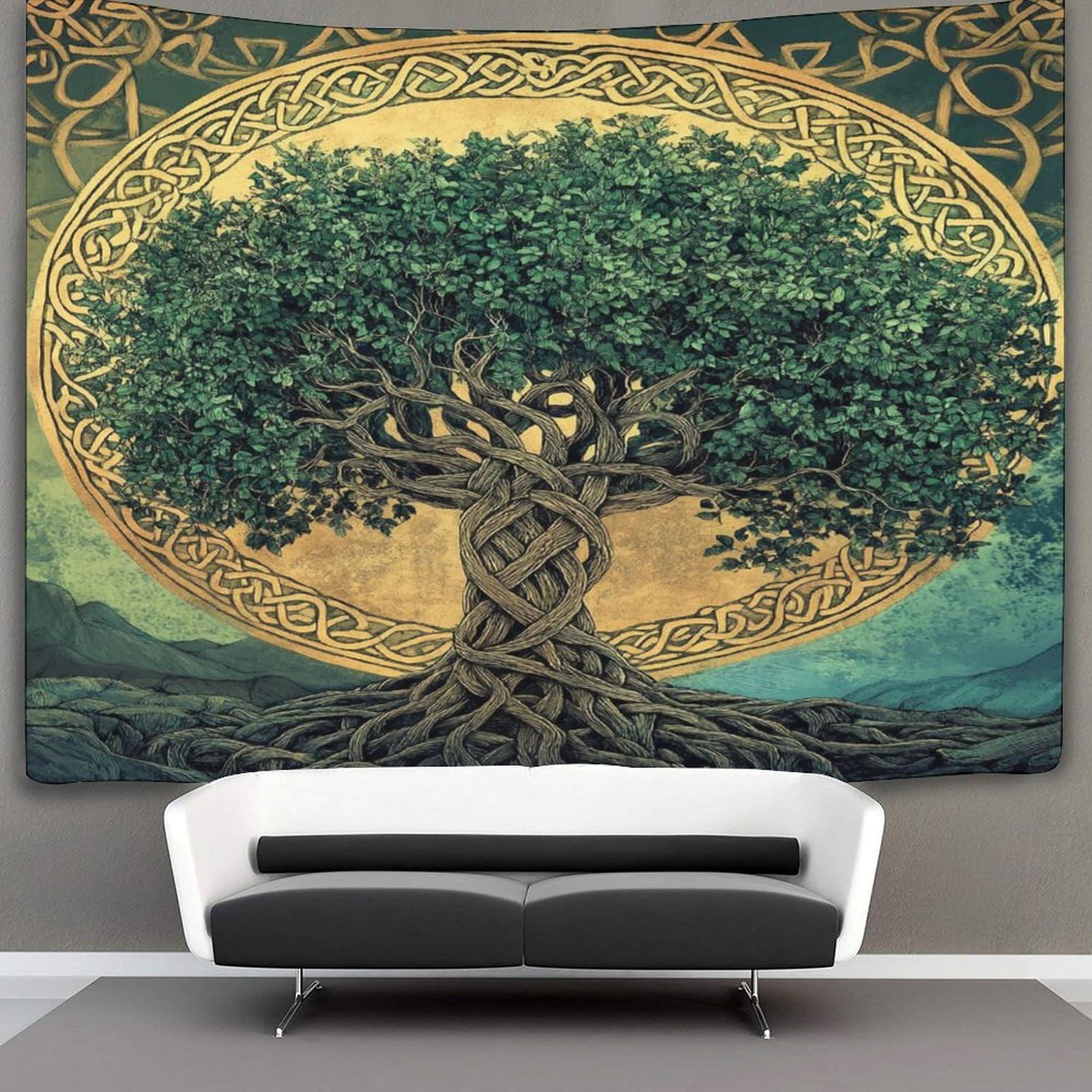 Kaiyun Style-5 Tree Of Life Tapestry,Celtic Style Wall Art Aesthetic Home Decoration For Living Room Dorm 70Cmx100cm