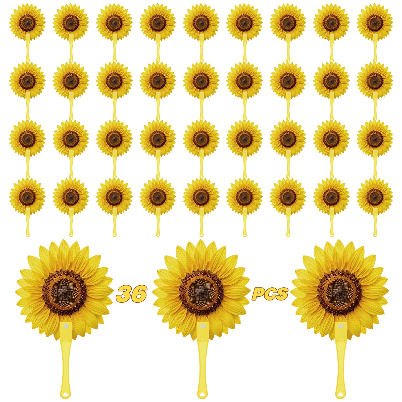 Photo 1 of DoubleFill 36 Pcs Sunflower Handheld Fans