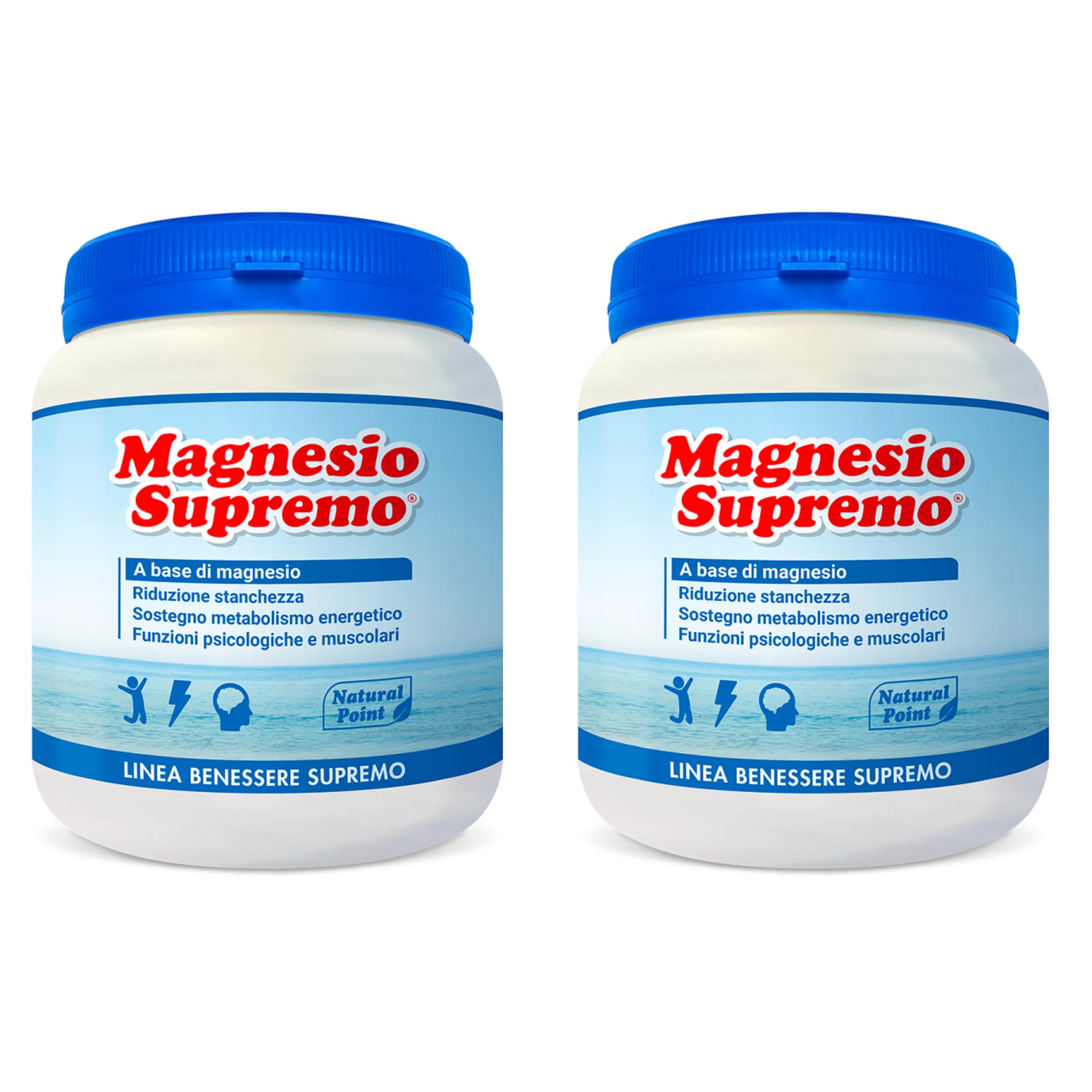 NATURAL POINT - MAGNESIO SUPREMO 2 CONFEZIONI DA 300 GR antistress naturale, stanchezza cronica, mal di testa, sistema nervoso