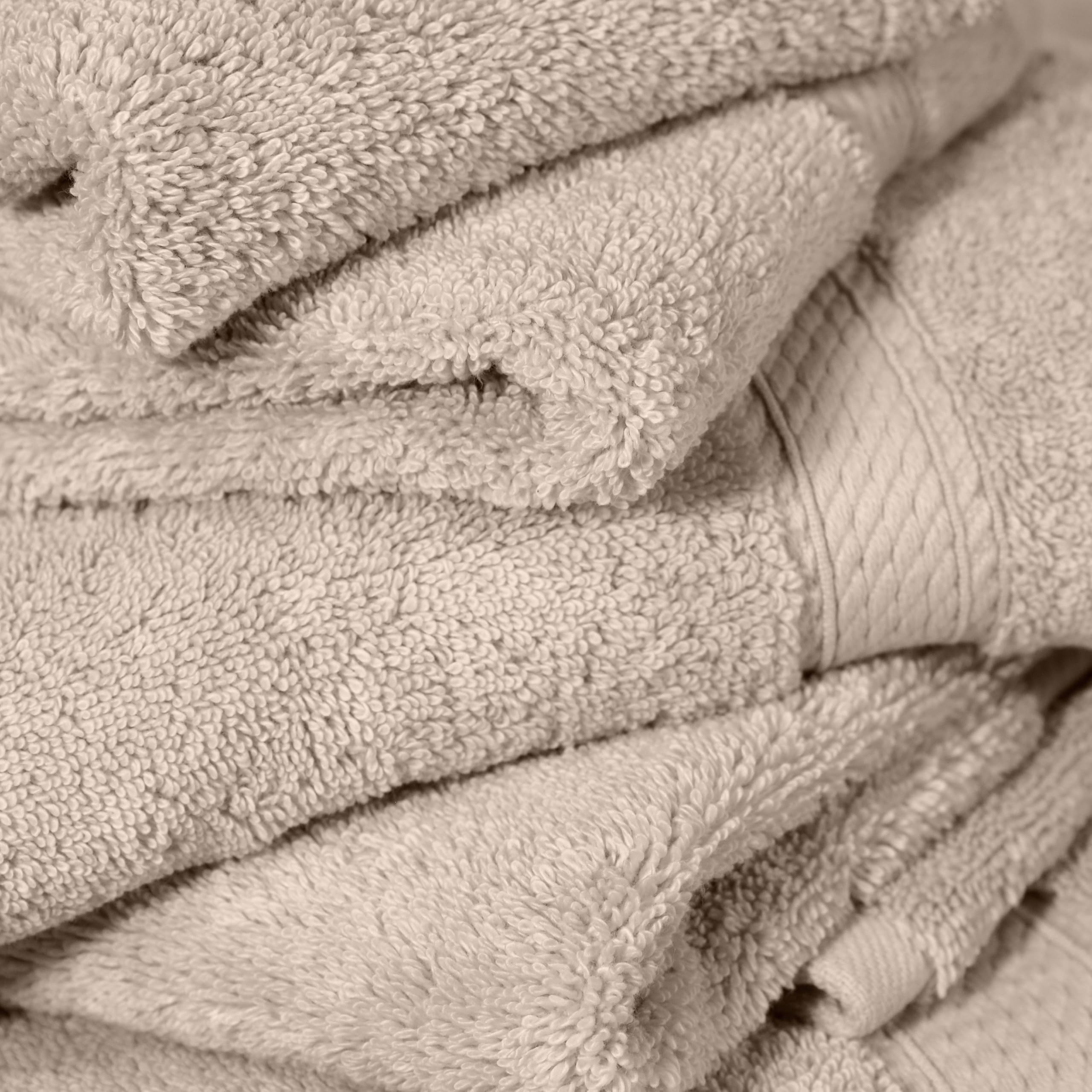 Superior Set di Asciugamani in Cotone Egiziano, 900 g, Pietra, 6 Pezzi