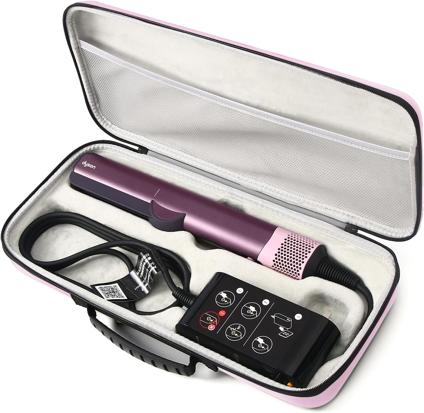 PU Hard Travel Case for Dyson Airstrait HT01 Straightener & Power Supply, Waterproof Shockproof Storage Carrying Case (Black)