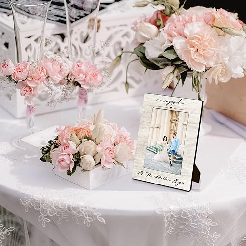 Miniatura 4 de Marco de fotos de boda de 4 x 6 pulgadas, marcos de fotos de compromiso, regalos de boda para esposa, marido, parejas comprometidas, marcos de fotos