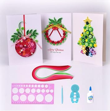 ACADOIT DIY Christmas Card Making Kit with Quilling Tools for Adult and Unsuitable for Children