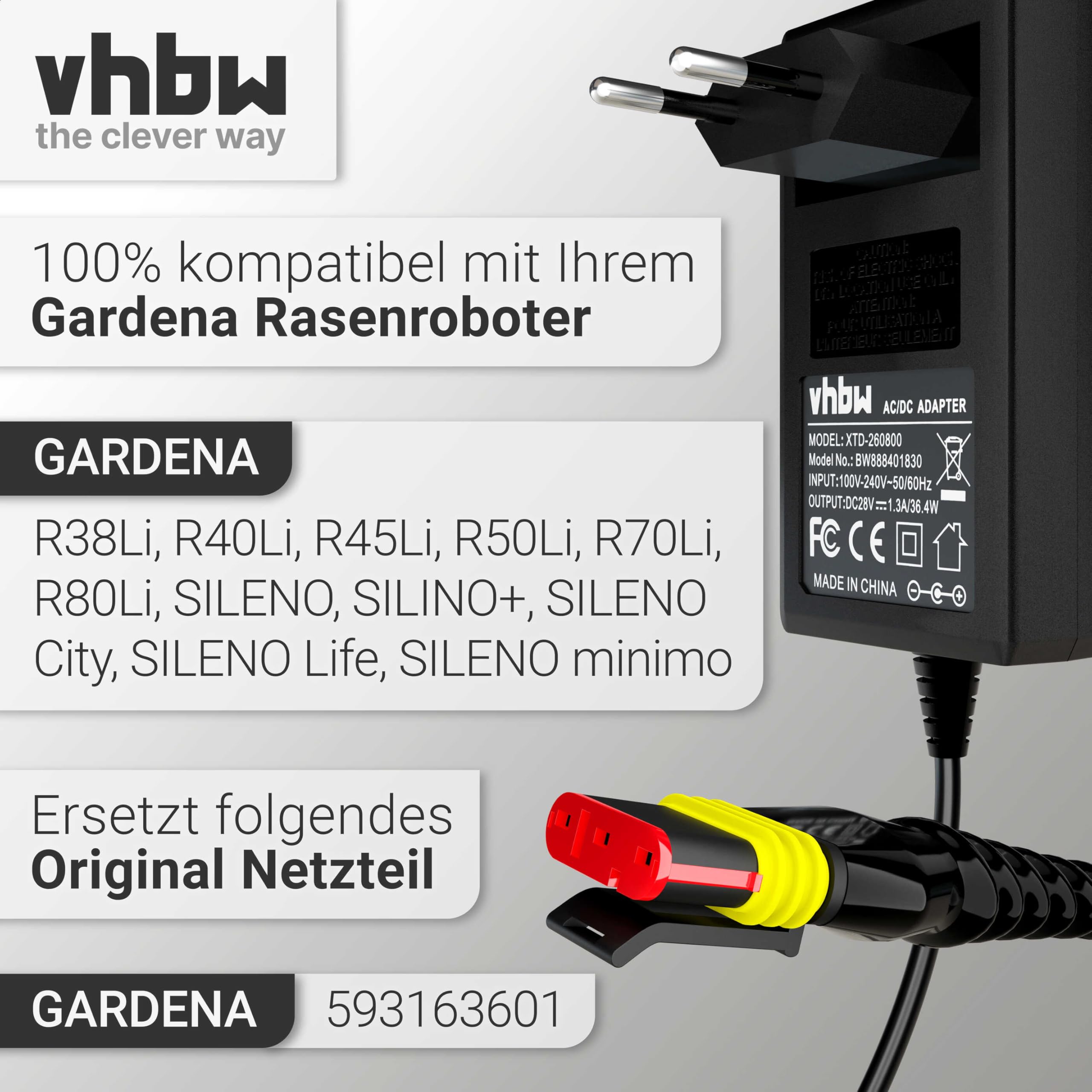 Vhbw Netzteil Für Gardena Mähroboter - 28V/1,3A Ersatznetzteil Ladestation