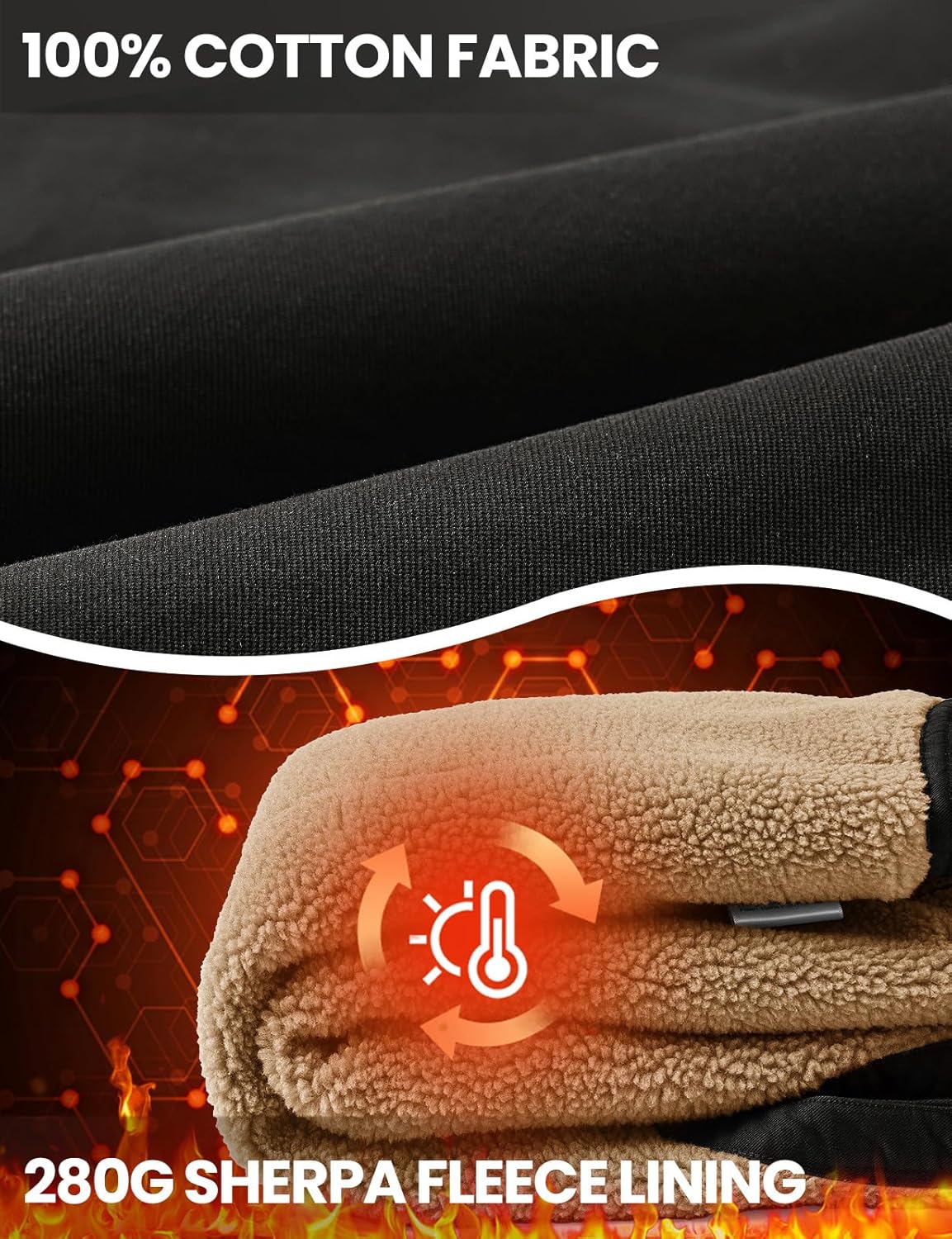 TBMPOY Men's Winter Vest Outerwear Fleece Sherpa-Lined Casual Vests Warm Cotton Jacket With Full Zipper - Image 3