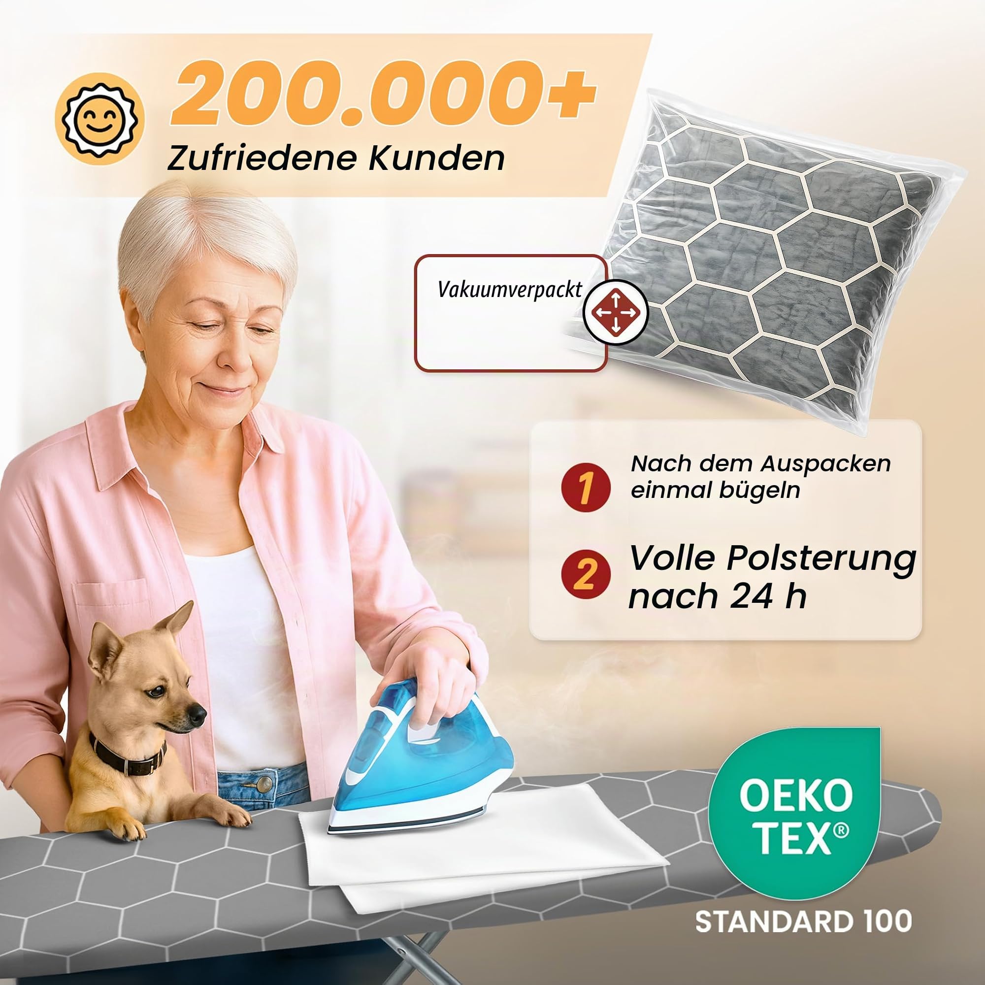 arteneur Bügelbrettbezug 15“x54“ mit hitzereflektierender | Dicke Polsterung, Gummizug, OEKO-TEX 100, für Dampfbügelstation + Dampfbügeleisen, passt für 15“x54“
