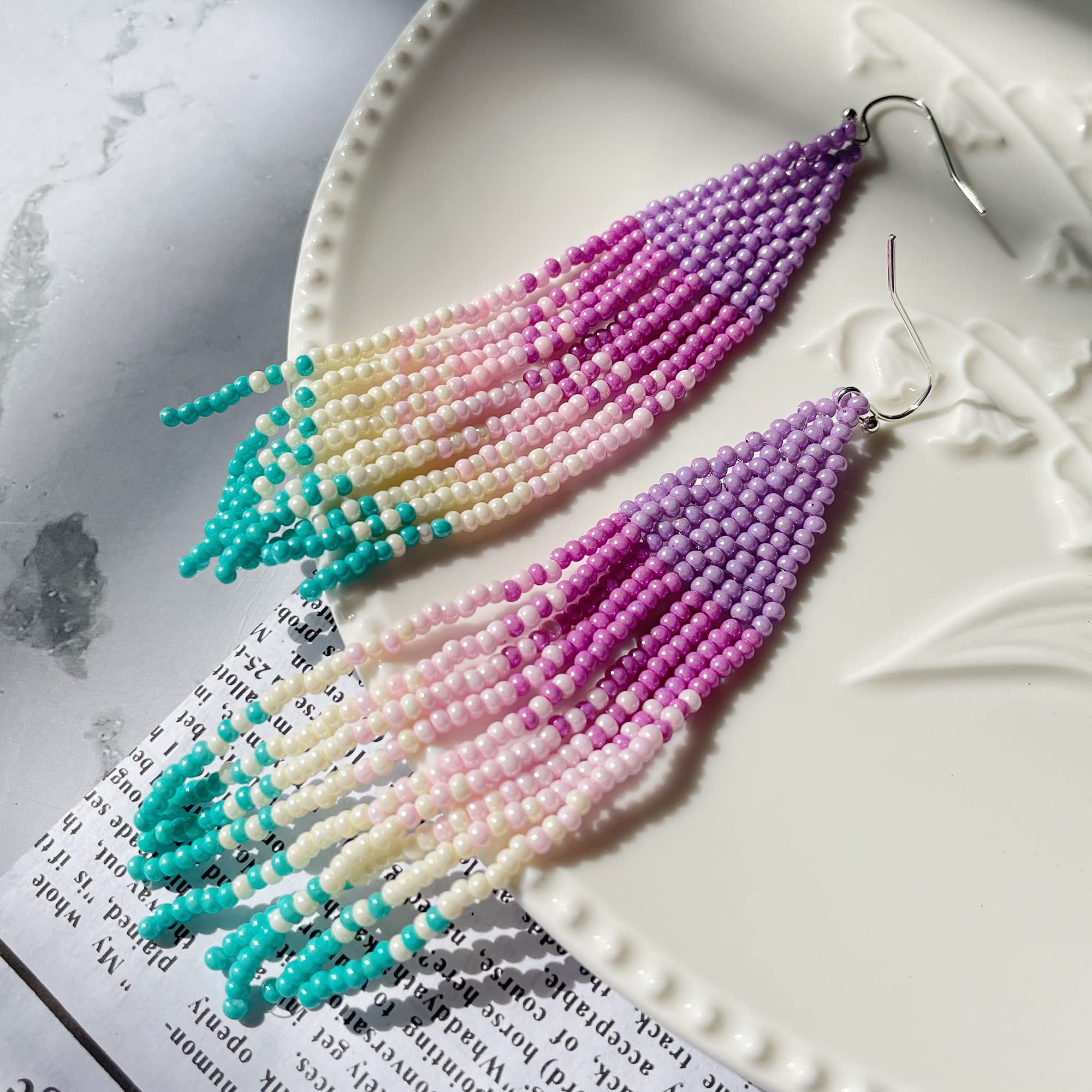 Temlum Beaded Earrings Making Kit Small Glass Beads For Jewelry