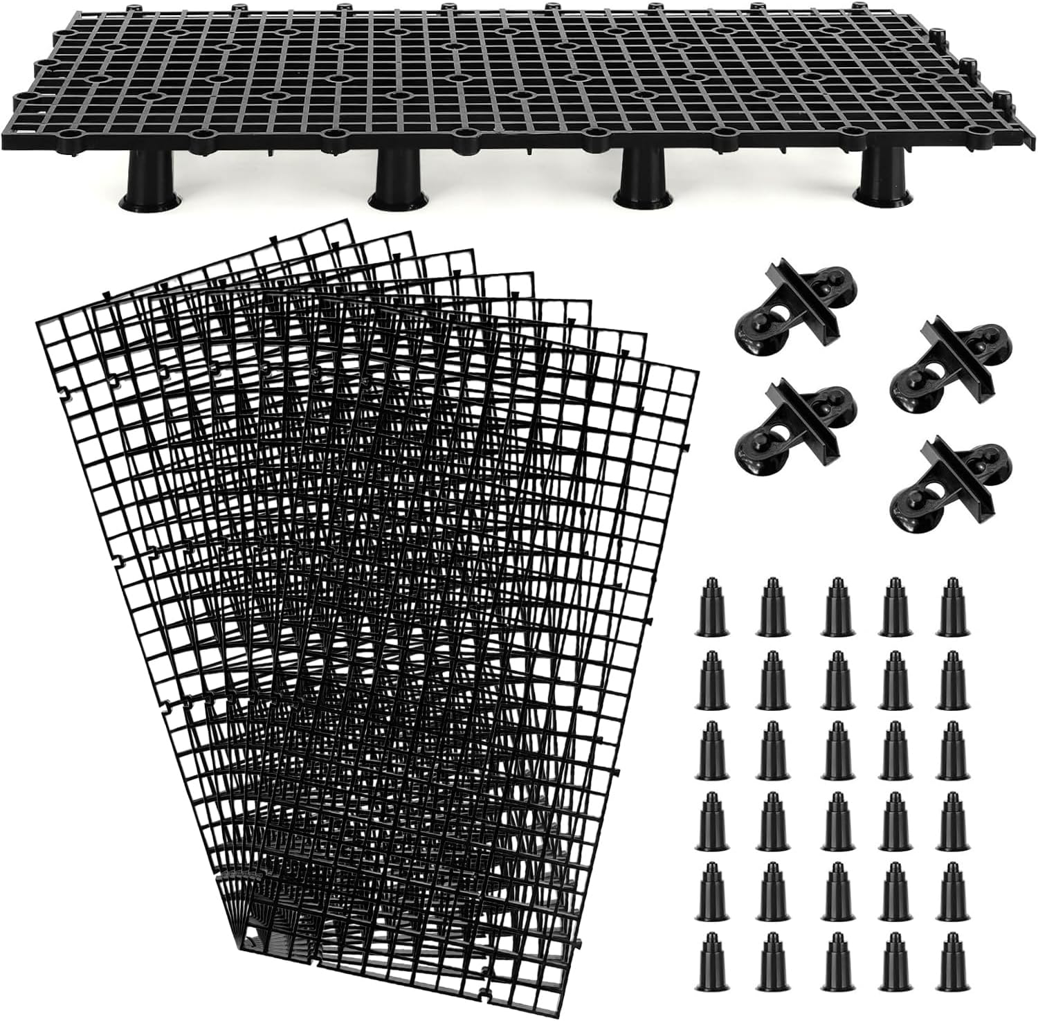 8pcs Aquarium Plastic Grid Divider Tray Egg Crate Aquarium Fish Tank Bottom Isolation with Bracket and Suction Cups(11.8x5.9 Inch)