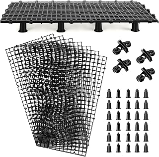 8pcs Aquarium Plastic Grid Divider Tray Egg Crate Aquarium Fish Tank Bottom Isolation with Bracket and Suction Cups(11.8x5.9 Inch)