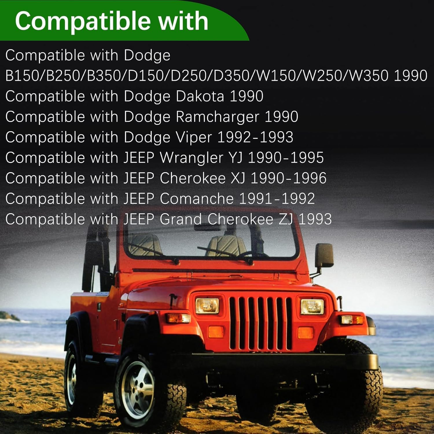 Ignition Switch Lock Cylinder & 3PCS Door Lock Cylinders with 2 Keys Fit for Jeep Wrangler YJ/Cherokee XJ/Comanche/Grand Cherokee ZJ/Dodge Viper Replace 17250.05 4720929K 924-908 PC-901477 PC-699915