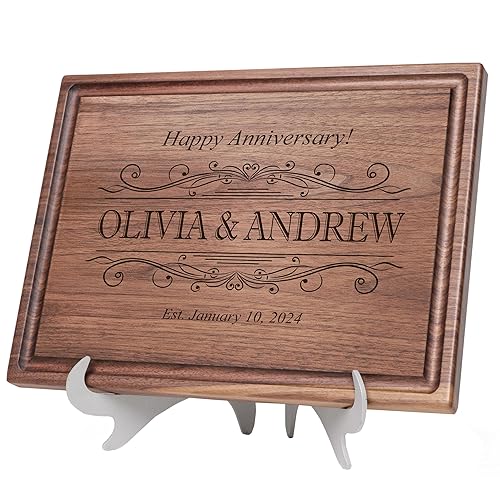 Miniatura 7 de Straga Tablas de cortar personalizadas | Charcutería grabada de madera hecha a mano | Boda personalizada, aniversario, regalo de Navidad de