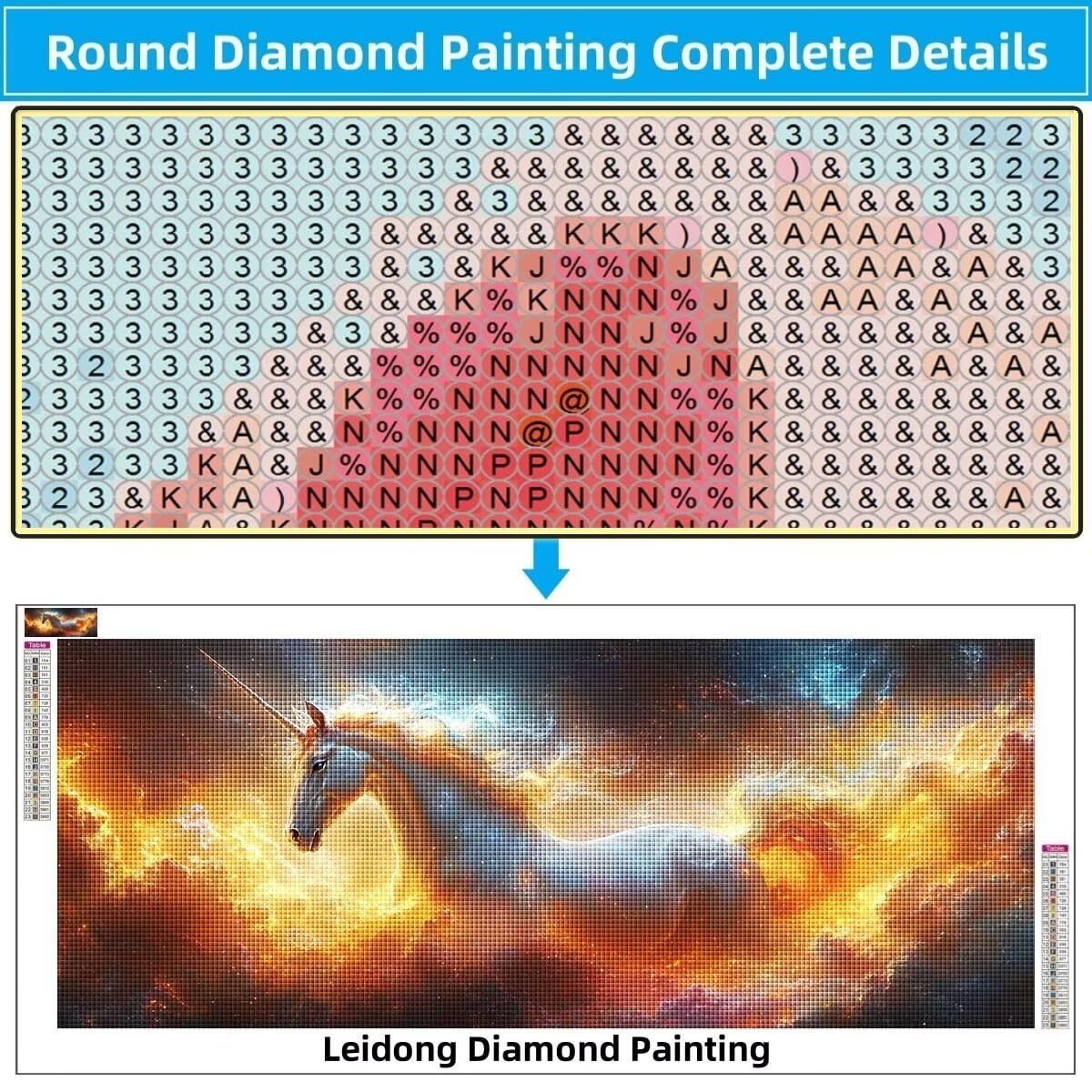 Obraz diamentowy 5D dla dzieci, małe, kolorowe chmury, jednorożec, obraz do malowania diamentami, 60 x 120 cm, tworzenie mozaiki według liczb, zestaw do malowania krzyżykowego, dla dorosłych, do