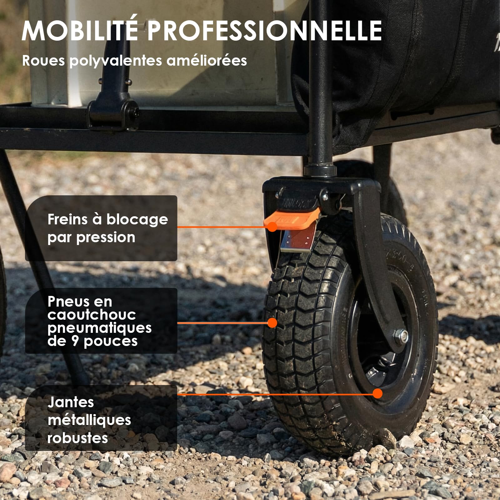 TARION Chariot de Production Vidéo pour Caméra - Chariot Pliable pour photographes, capacité de Charge Lourde 200 kg, avec Sacoche de Selle, bac de Rangement Pliable et Trois étagères