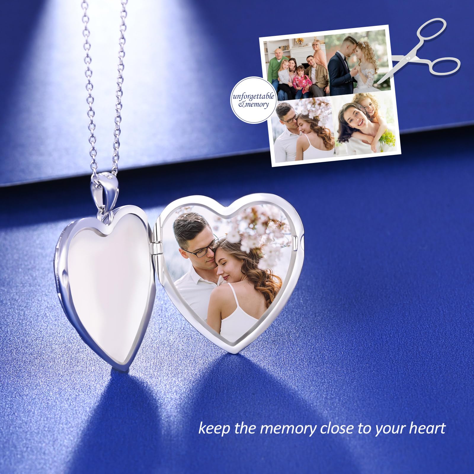 Herz Foto Kette Silber 925 mit Bild: Halskette Damen Schmetterling Medaillon zum Öffnen für Bilder-Tiere Anhänger Ketten Mode Amulett Schmuck-Personalisierte Geschenk für Frauen Mama Freundin Mädchen