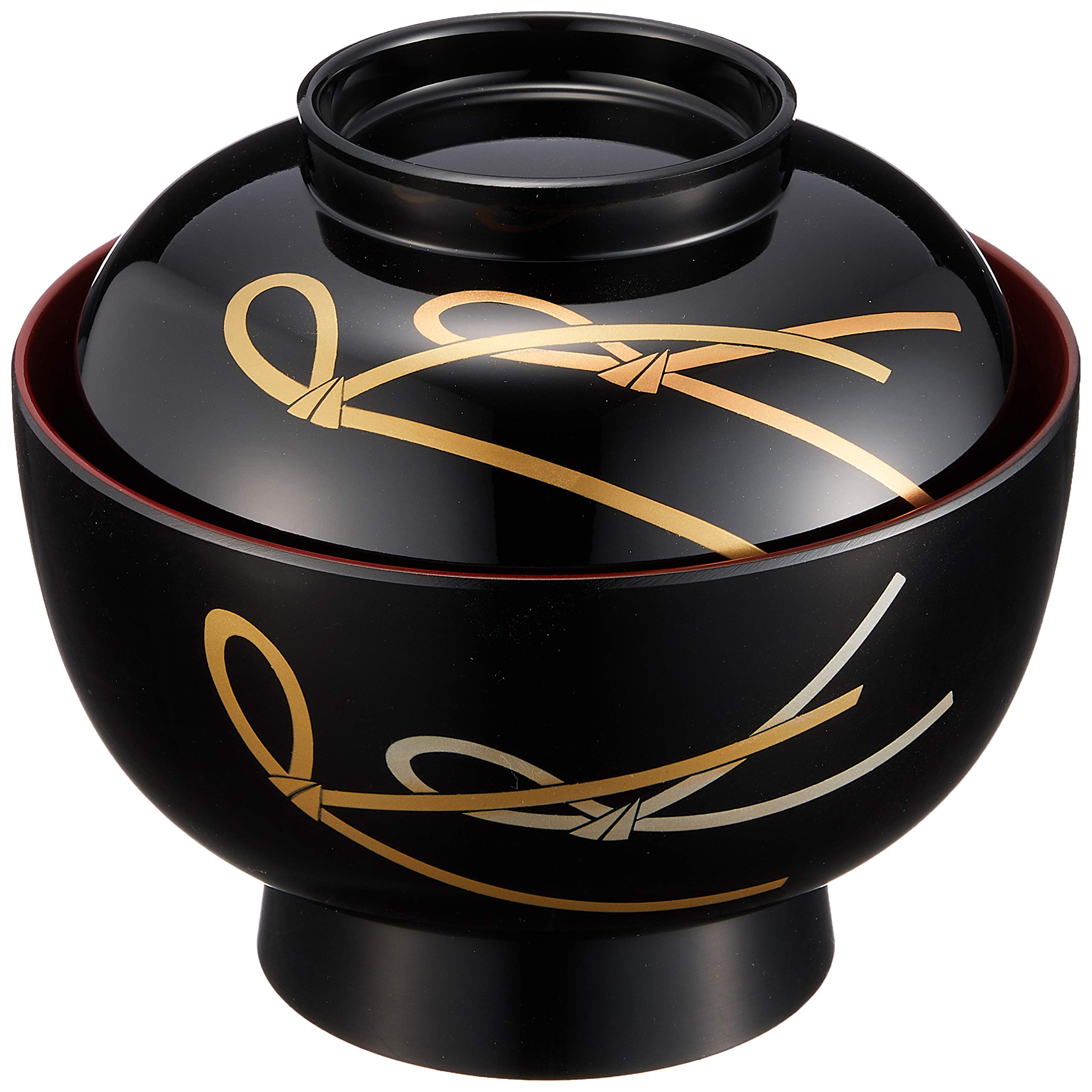 Amazon｜まえじゅう漆器 雑煮碗 結び 黒内朱 伝統工芸 山中塗り 450ml