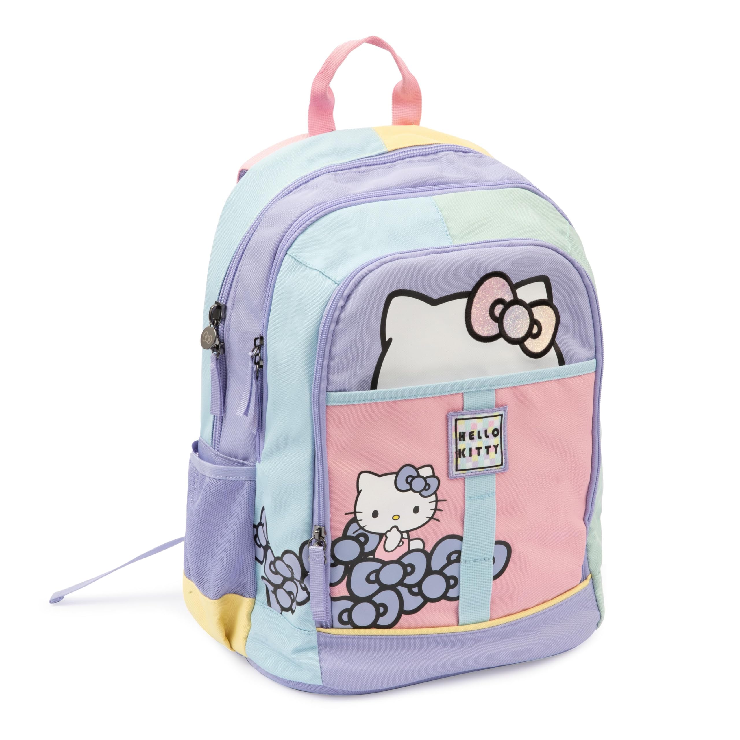 Giochi Preziosi Hello Kitty - Zaino, 3 Scomparti E Tasche Interne,Tasche Porta Borraccia, Schienale E Spallacci Imbottiti, Lt 24, Dim 32x44x19,Scuola Elementare E Medie