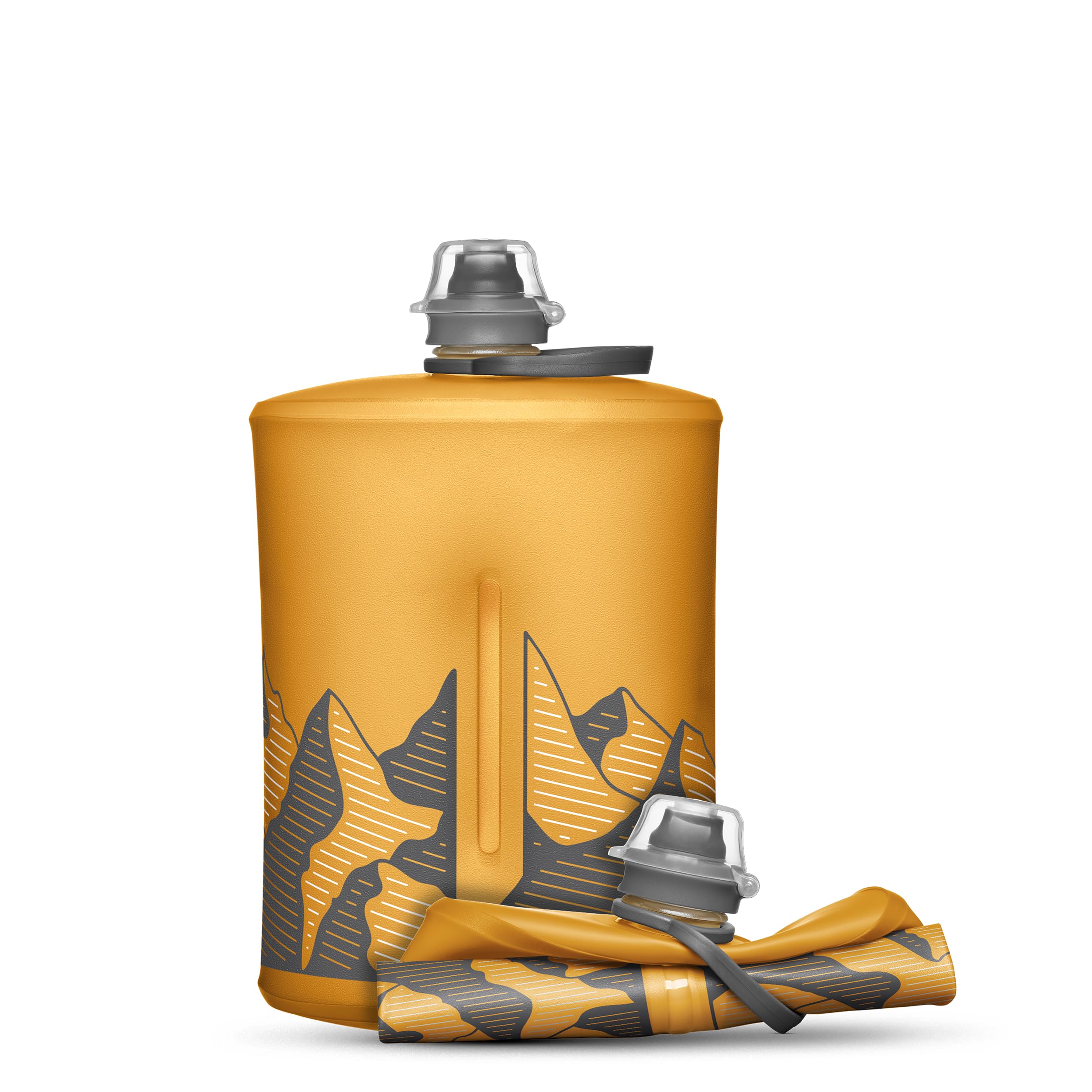 Hydrapak *New* Golden Yellow Stow - Collapsible Backpacking Water Bottle (1 Liter) - Bpa Free, Ultra Light, Spill-Proof Twist Cap - Golden Yellow