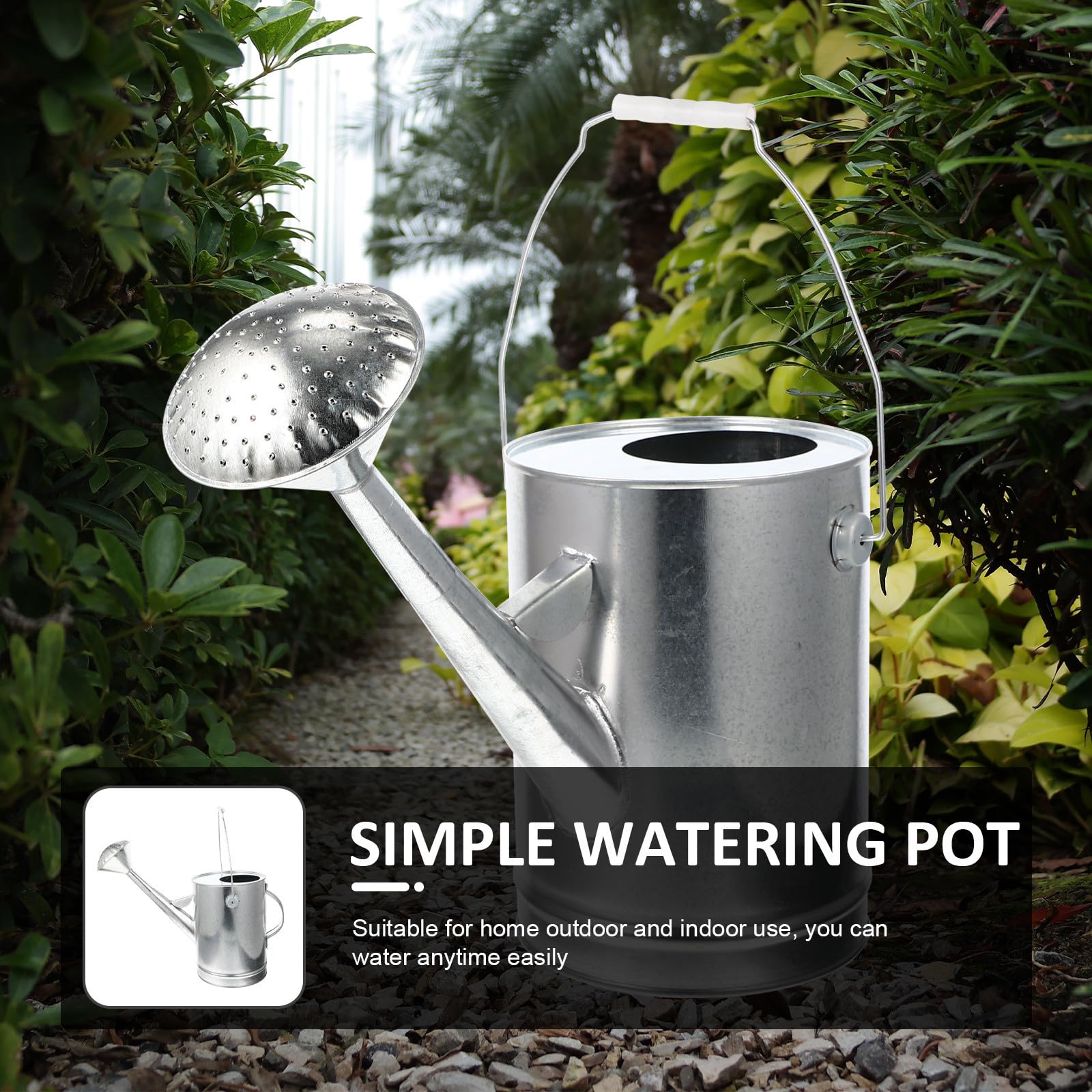 Artibetter Arrosoir en Fer Galvanisé 5l, Grand Modèle Rétro Épais, Arrosoir D’intérieur et Extérieur Long Bec Verseur pour Arrosage Fleurs et Jardin, Fourniture D’arrosage Pratique et Solide