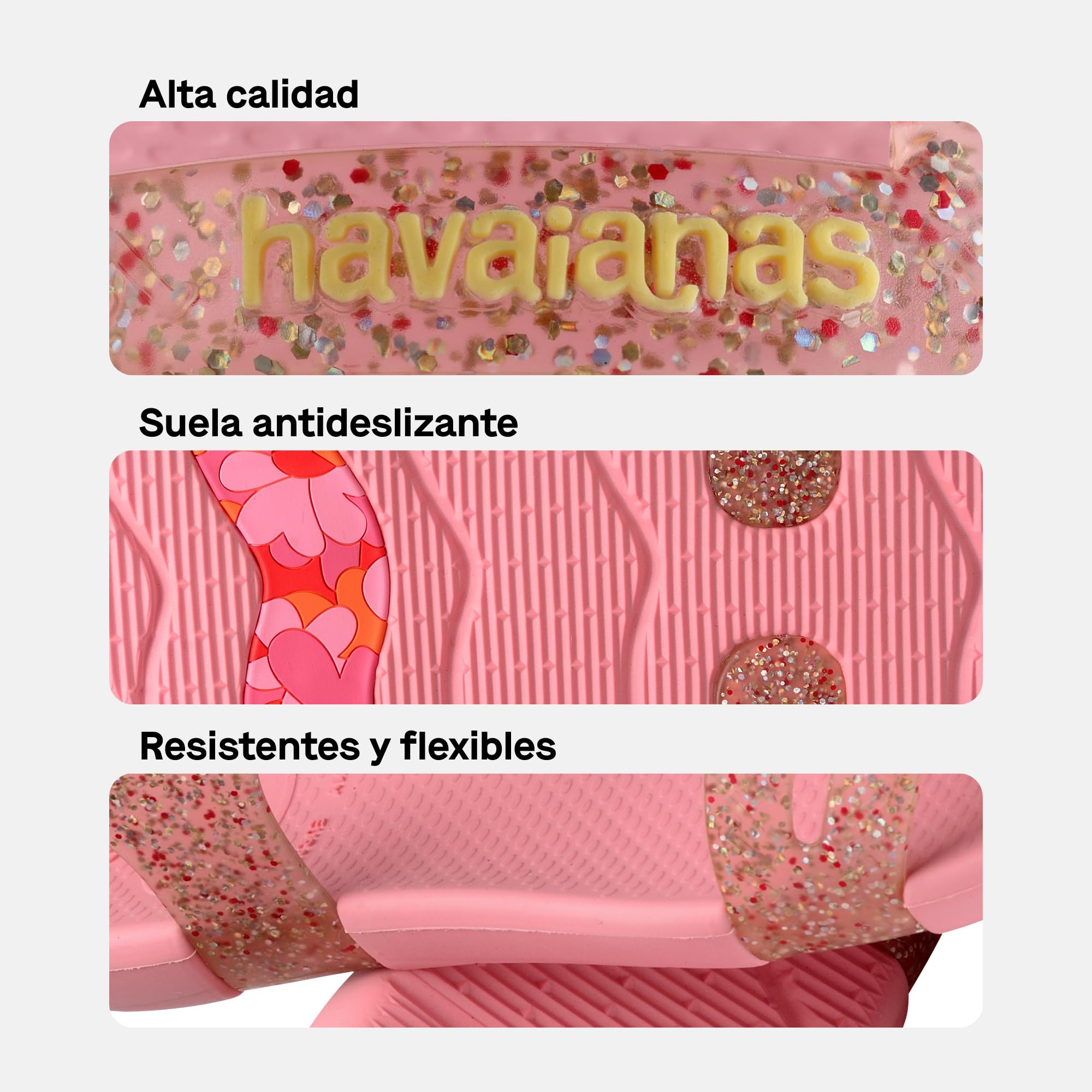 Havaianas - Kids Play Mall Glitter, Sandalias Infantiles con Purpurina, Ergonómicas y Brillantes, Suela Antideslizante y Sujeción Segura, Niñas