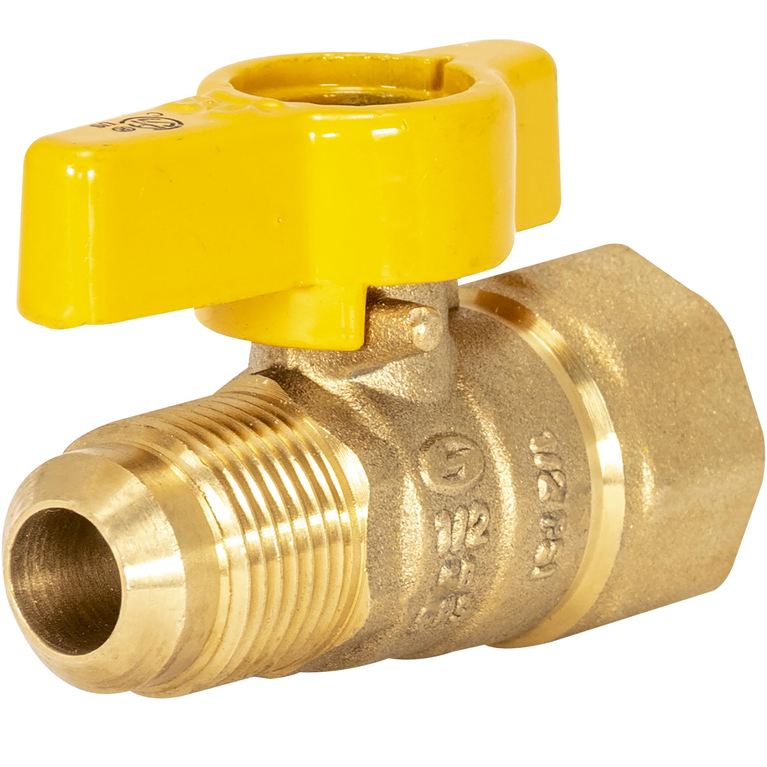 EASTMAN 60003, Brass Straight-Flare Gas Ball Valve, 1/2" FIP x 1/2" OD Tube