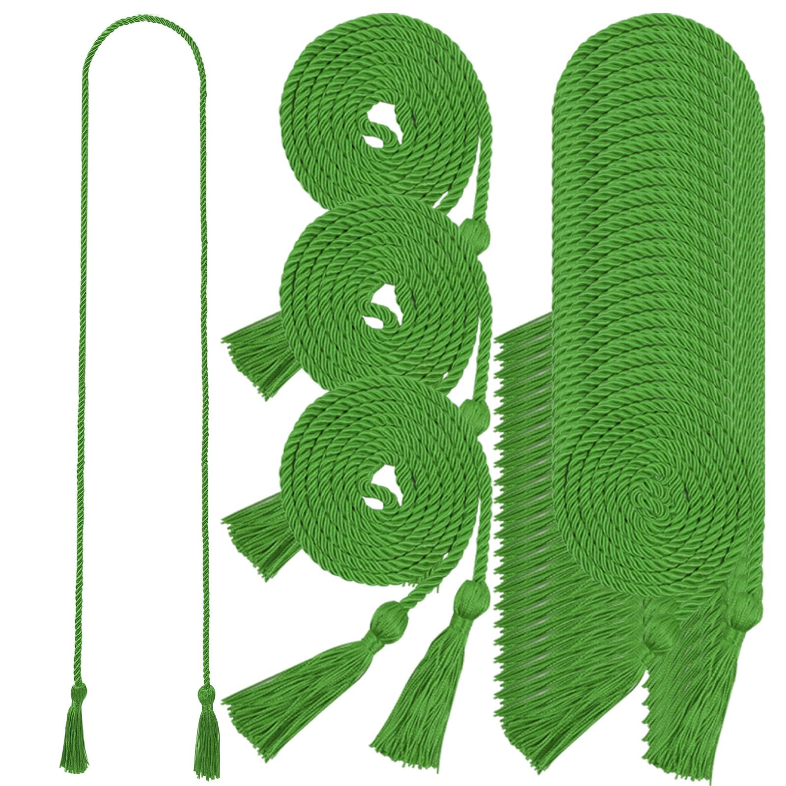 Cordon d'honneur de remise de diplôme Kelly vert, lot de 24 cordons tressés de 173 cm