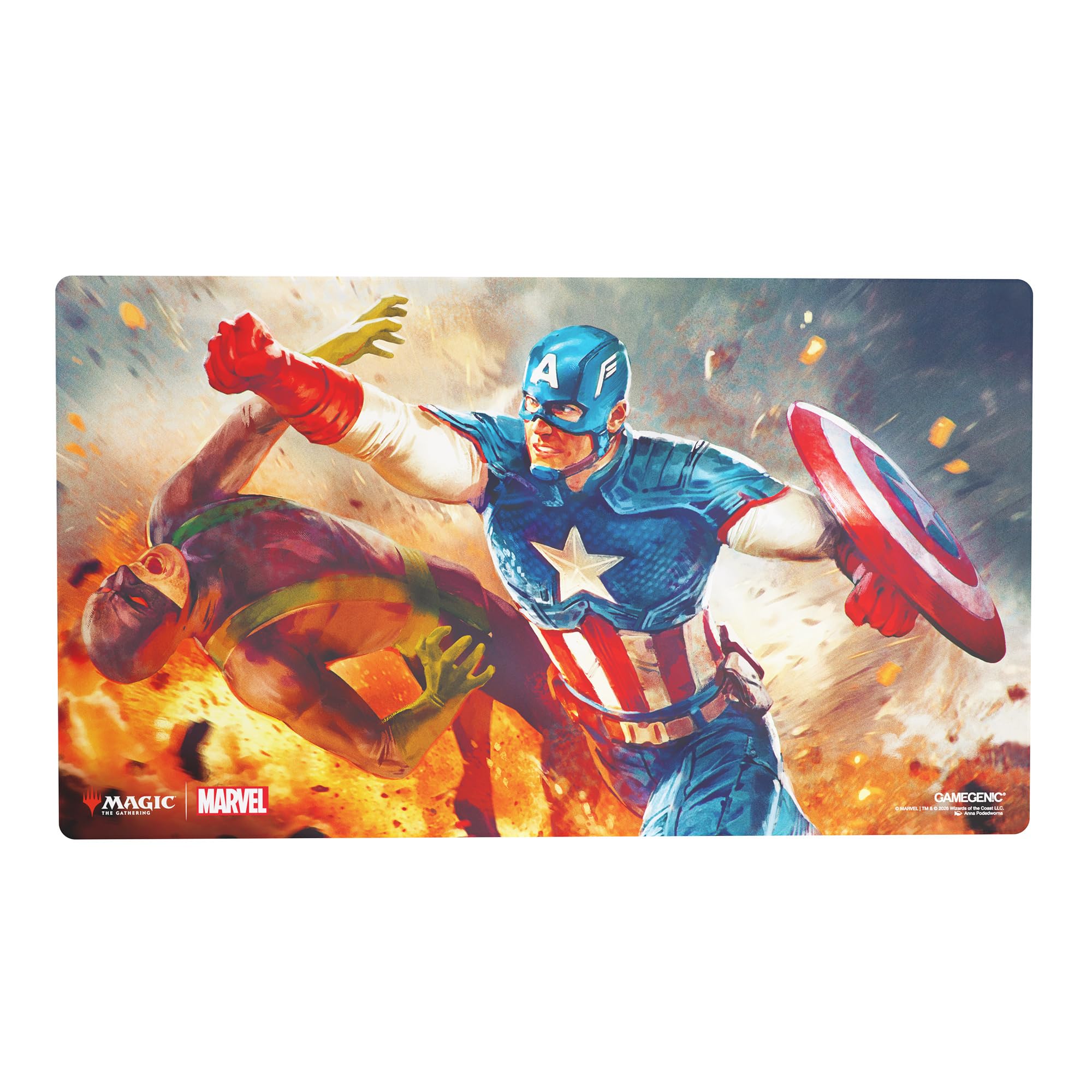 Gamegenic | Magic: The Gathering | Marvel Super Heroes Prime Playmat - Captain America, Super-Soldier | Trading Card Game Accessory | Ages 13+