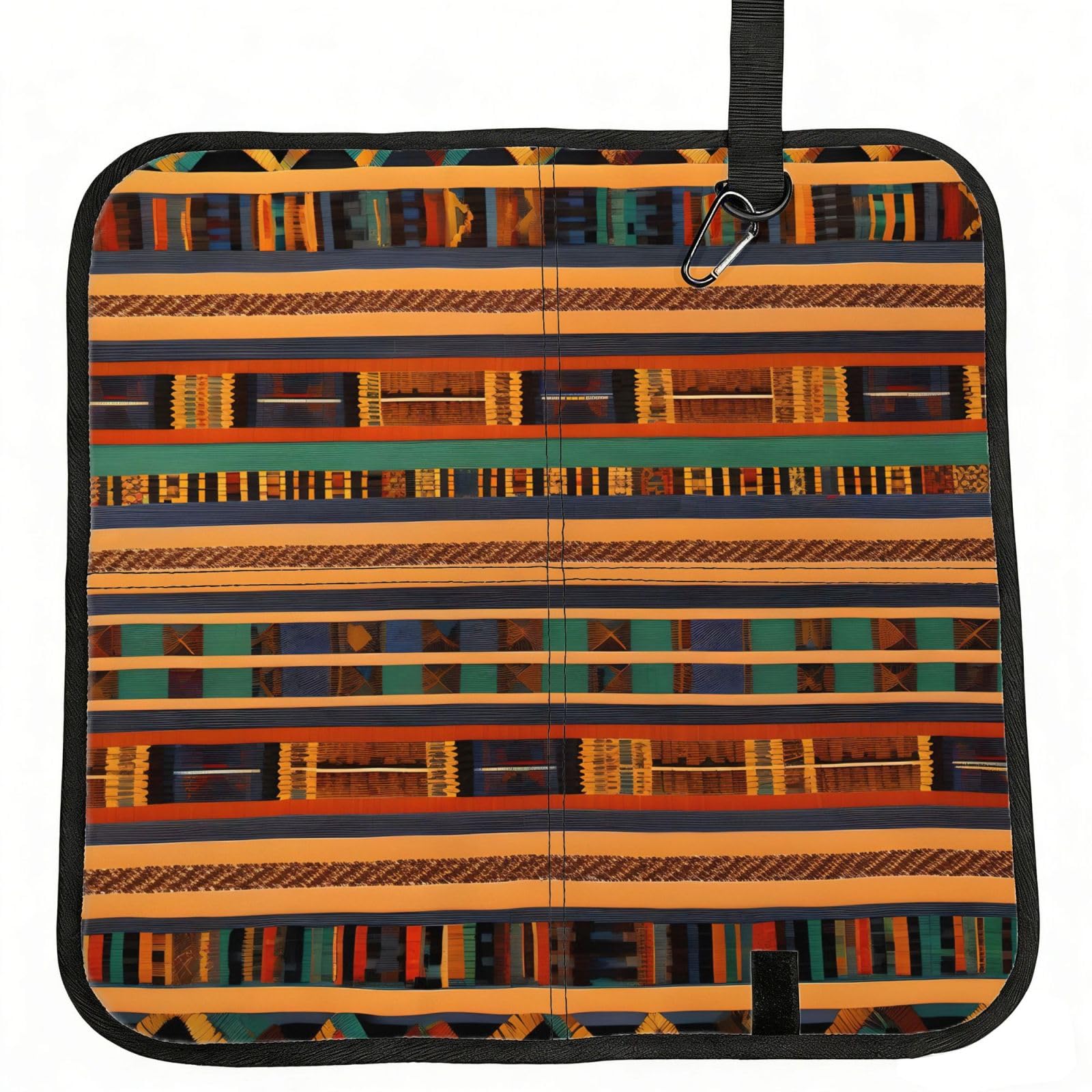 AYYQWE African Weaving Print Foldable Seat Cushion Portable Chair Pad Office Commuting Picnic Camping Outdoor