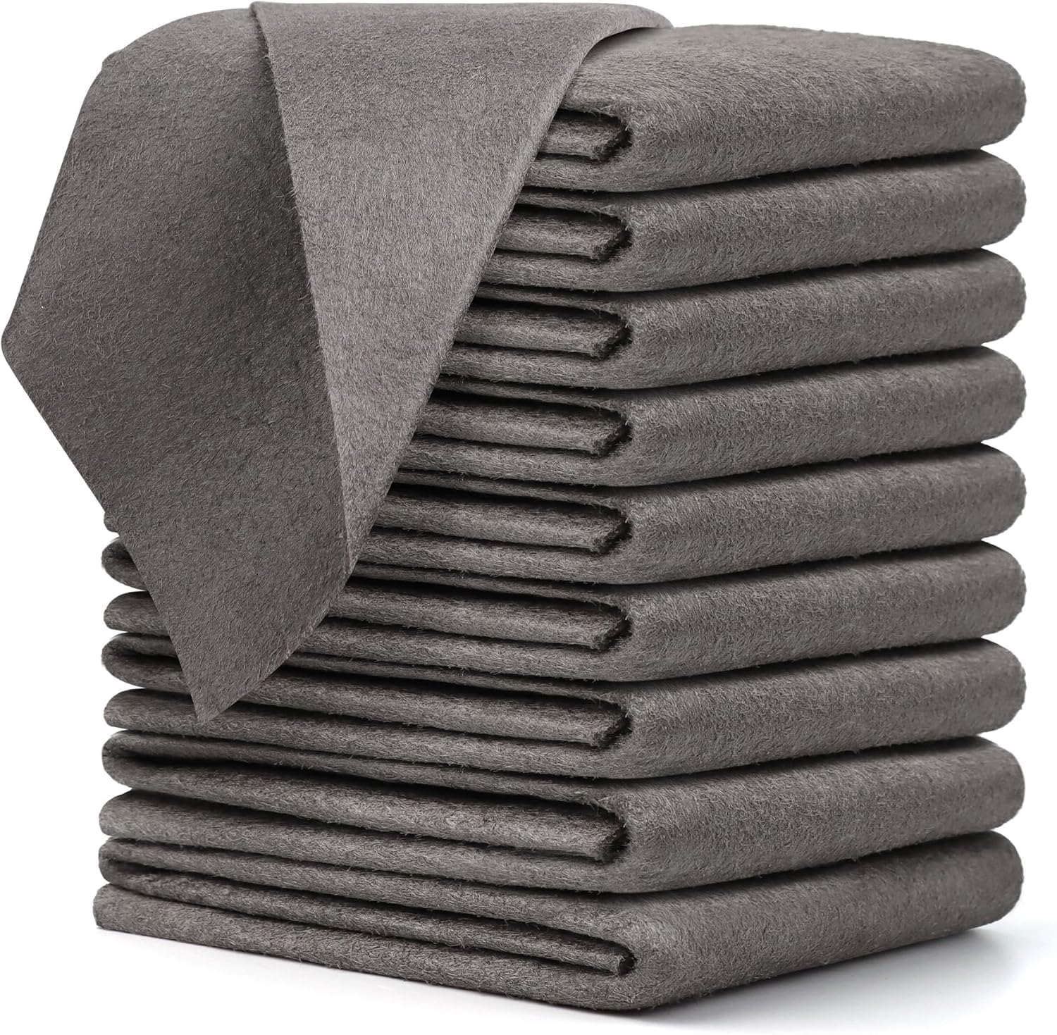 ZPCCOT 10 Pcs Thickened Magic Cleaning Cloth Microfiber, Lint & Streak Free Reusable Cleaning Wipes for Glass, Window, Mirror, Kitchen, Car & Electronic Screens – Ultra Absorbent Grey