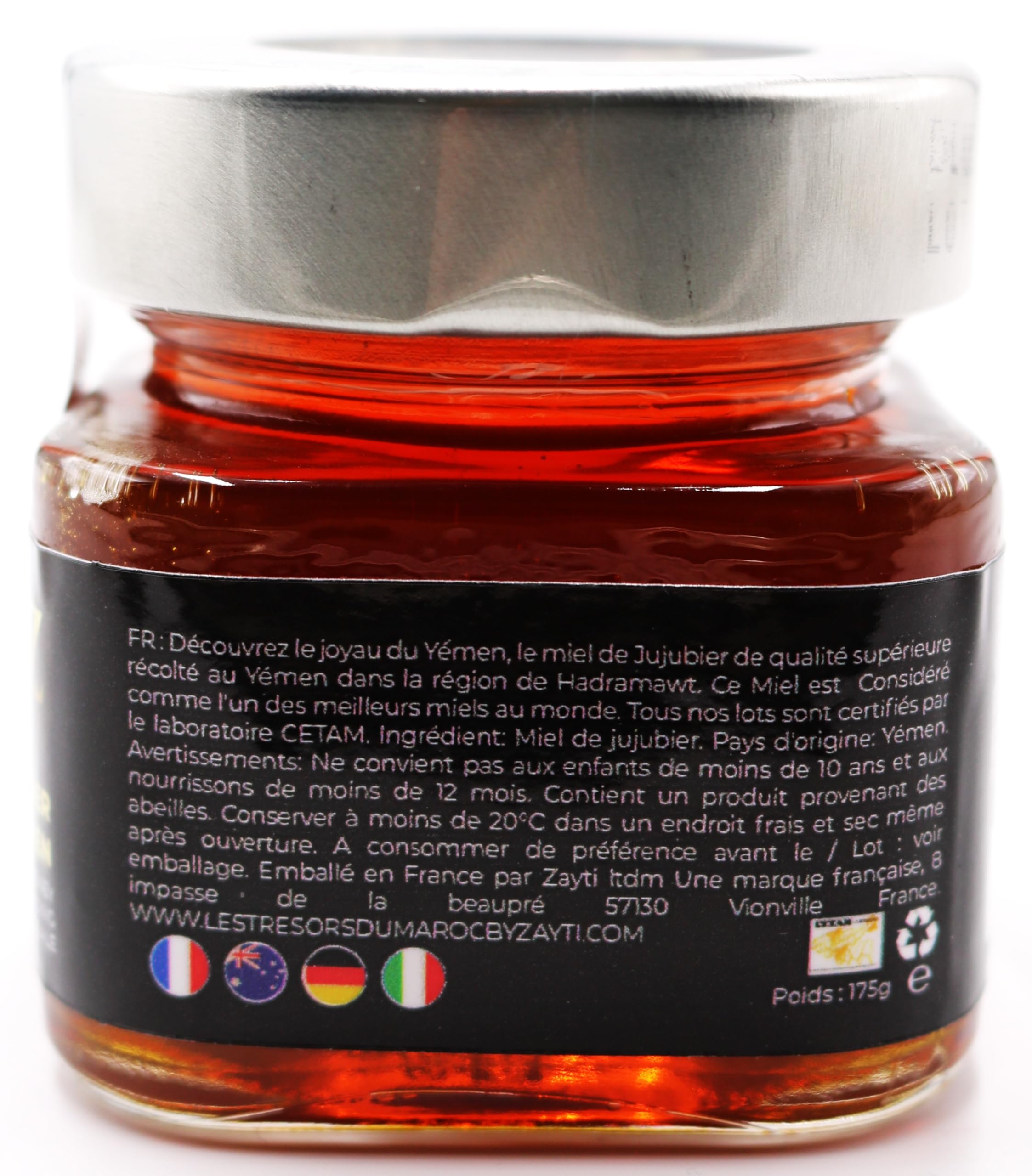 Jemenński królewski miód jujubier 175 g, rzadki i unikalny miód - 100% naturalny, bezkonserwatywny.