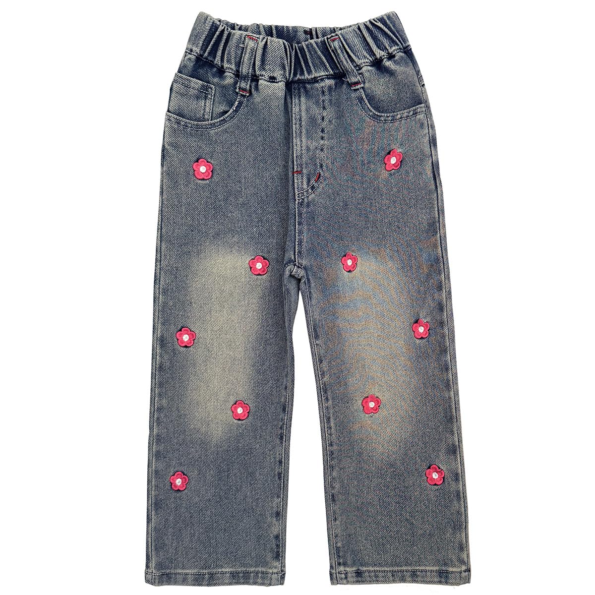 Peacolate 3-7T Frühling Herbst kleine Mädchen 2pcs Kleidung Set Strickpullover und bestickte Jean... Ansicht 4