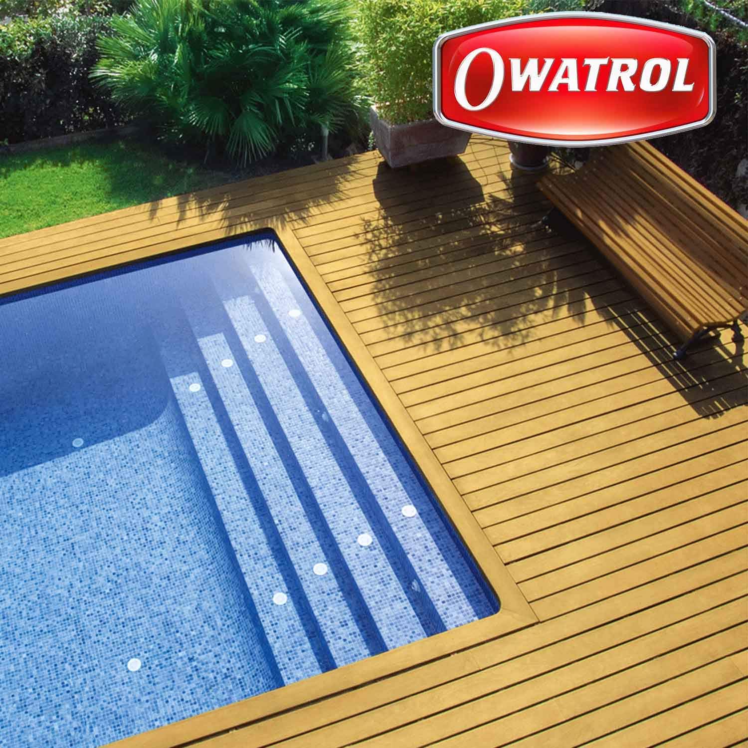 OWATROL® D1 - Olio saturatore trasparente opaco, Impregnate per legno, Protezione a lunga durata, per uso esterno e interno – Made in EU (2,5L + pennello)