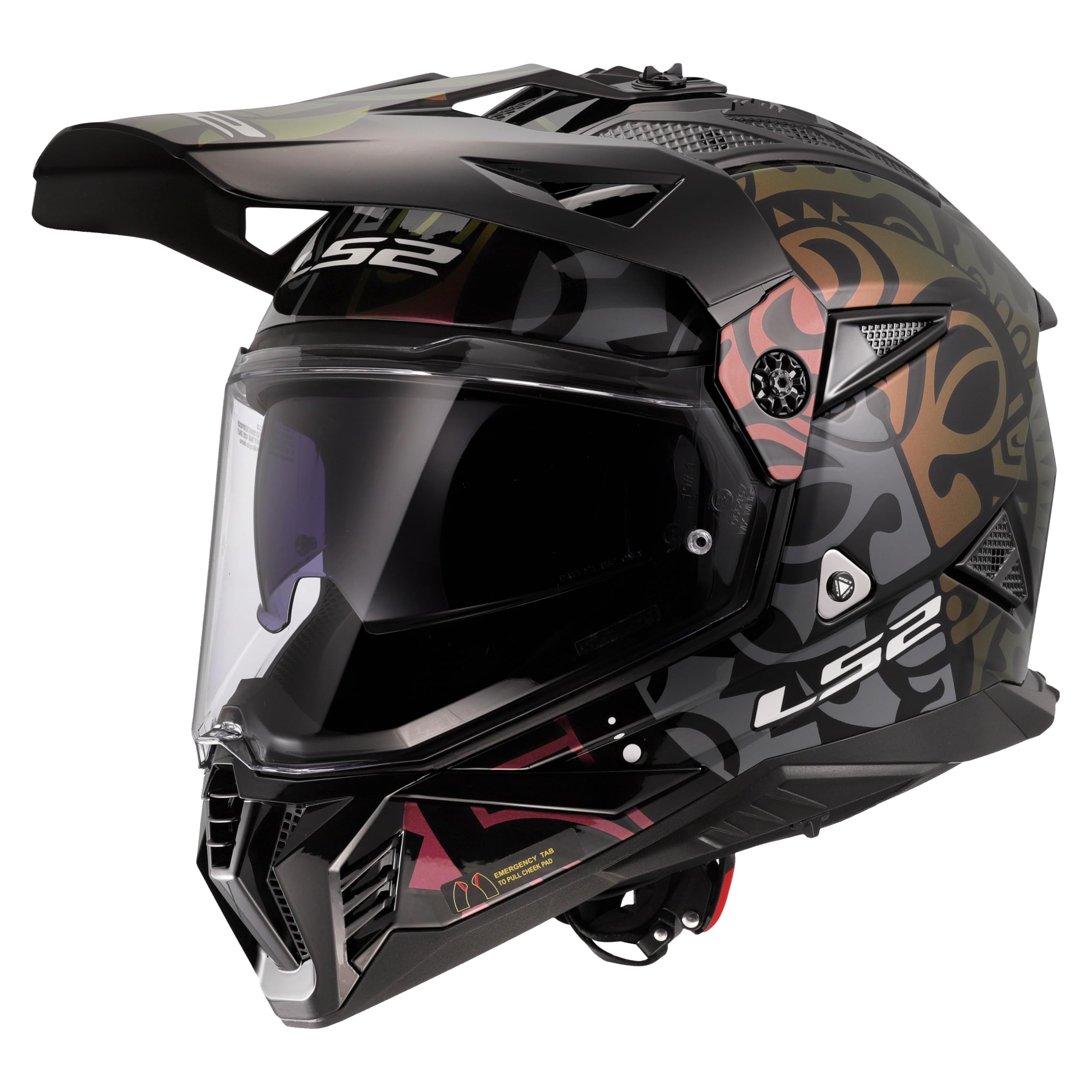 LS2, Casco Moto Cross PIONEER II RANGI Gloss Black, L