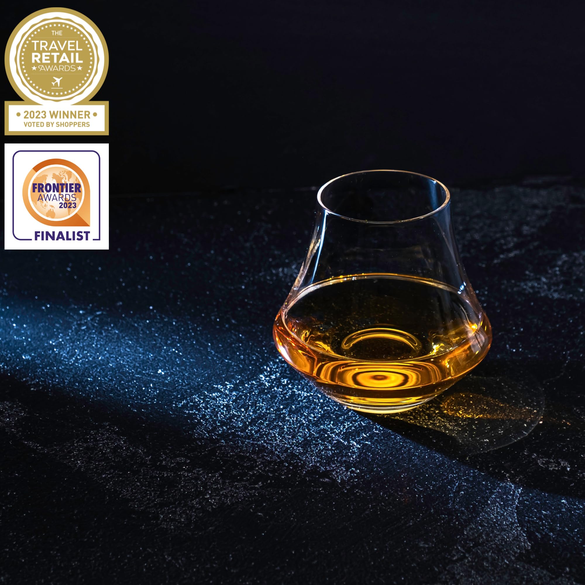 Kamienie do whisky i kieliszki do nosa zestaw upominkowy - 6 ręcznie wykonanych granitowych okrągłych skał do popijania - kryształowy kubek do whisky, szkockiej, degustacji burbona, taca prezentacyjna