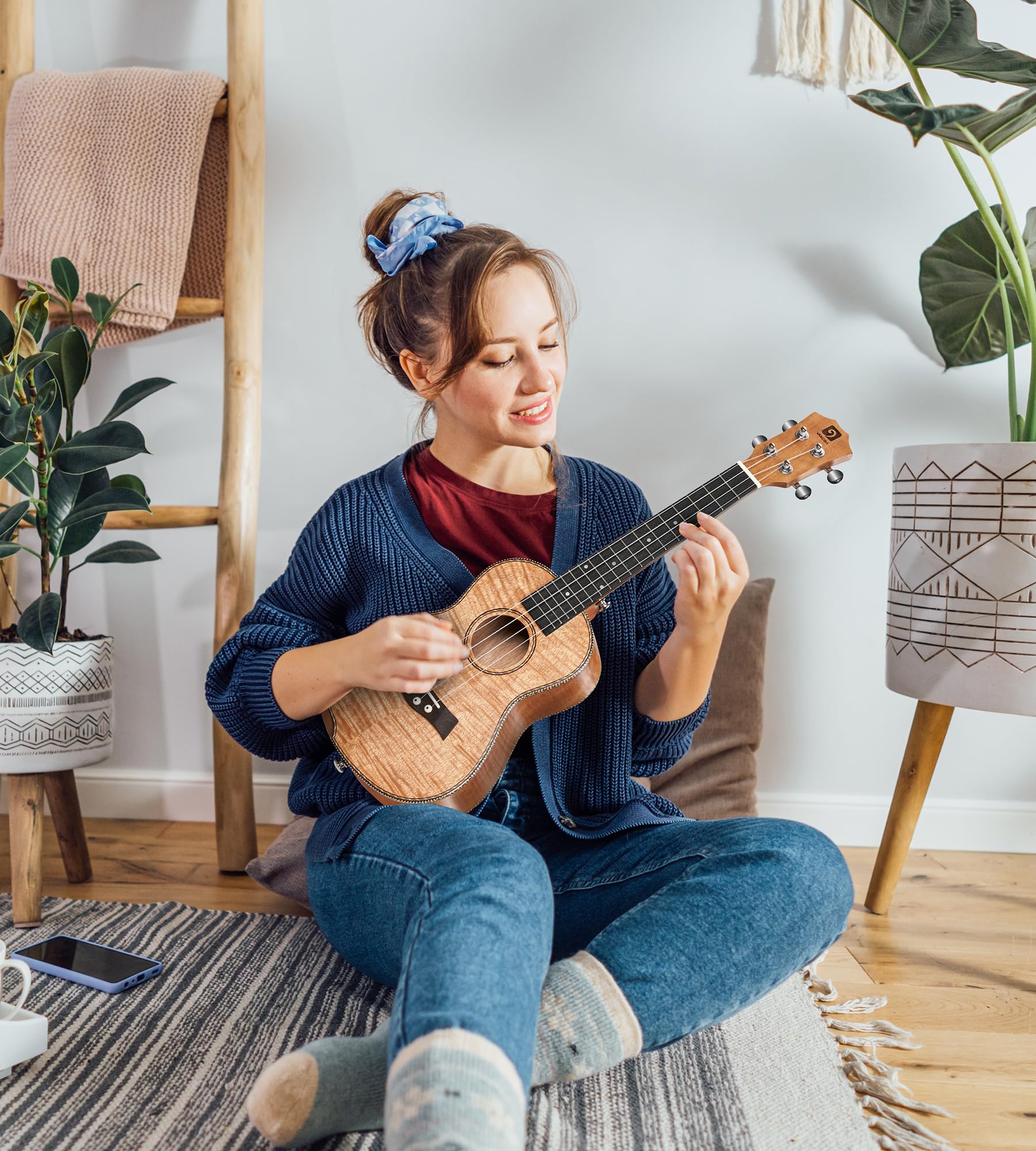 Ukulele Concert Mahogany Bundle 23 inch Ukelele for Beginners Adults Professional Four String Wooden Hawaiian Starter Uke Kit, Natrual Wood Color by Vangoa - Image 9