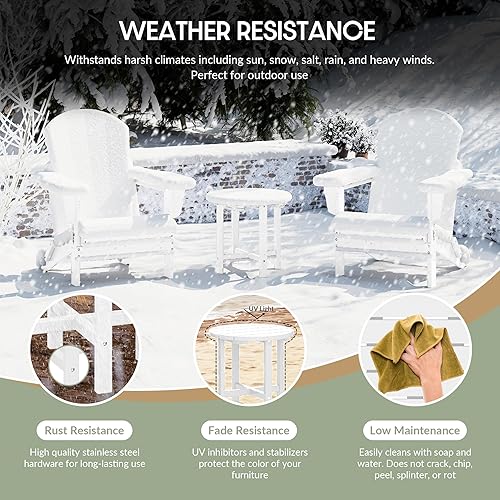 Vista 164 de WestinTrends Dylan Adirondack - Mesa auxiliar redonda para exteriores, color negro