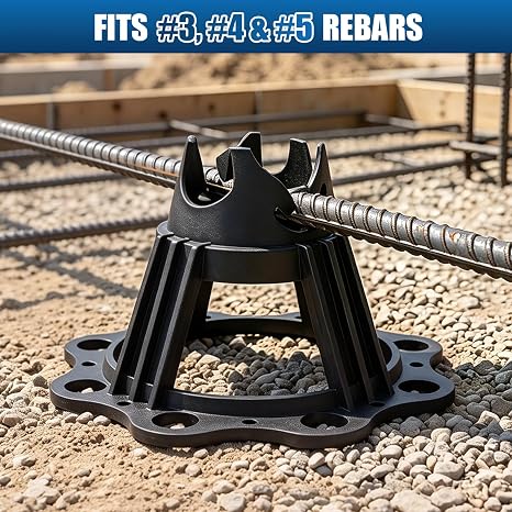 100 Pack Rebar Support Chairs, 2.7 Height Snap-Lock Plastic Stands
