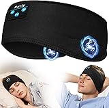 Navly Sleep Headphones, 10Hrs Sports Headband with Soft Cozy Earbuds Comfortable, Headphones Headband with Ultra-Thin HD Stereo Speakers Perfect for Workout,Running,Yoga,Travel Dark Black