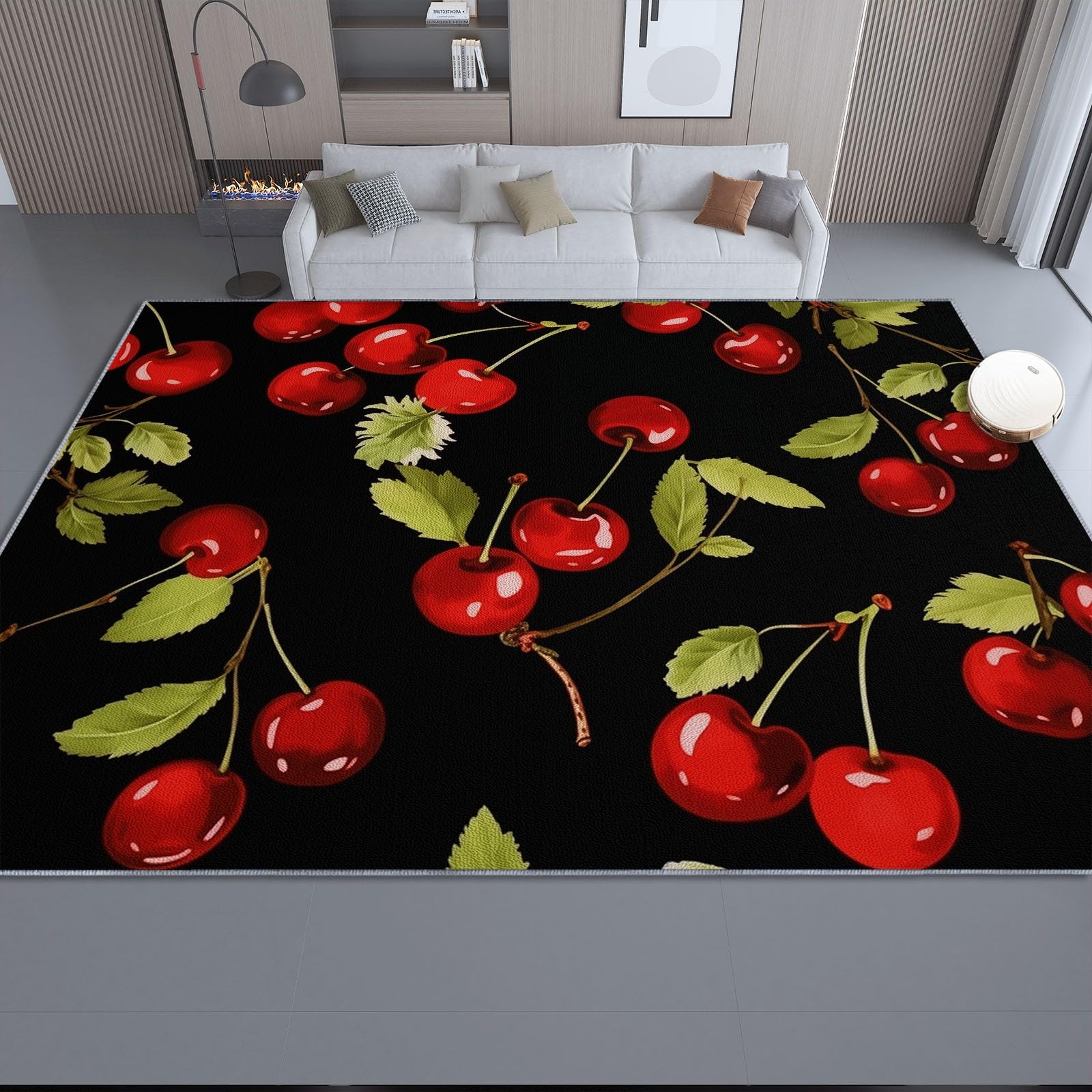 Tapis à poils courts lavable et antidérapant pour sécuriser le sol du salon
